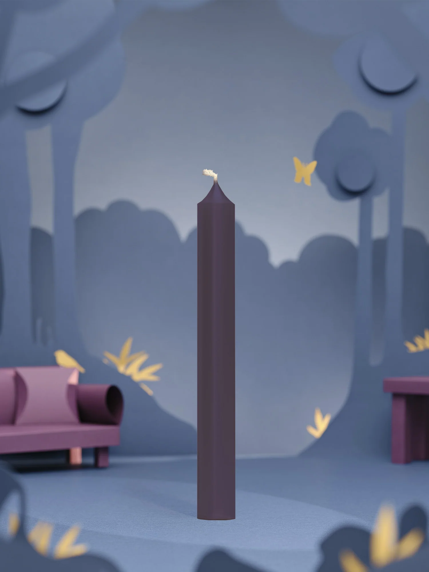 Dinner Candle, Plum - Image 1