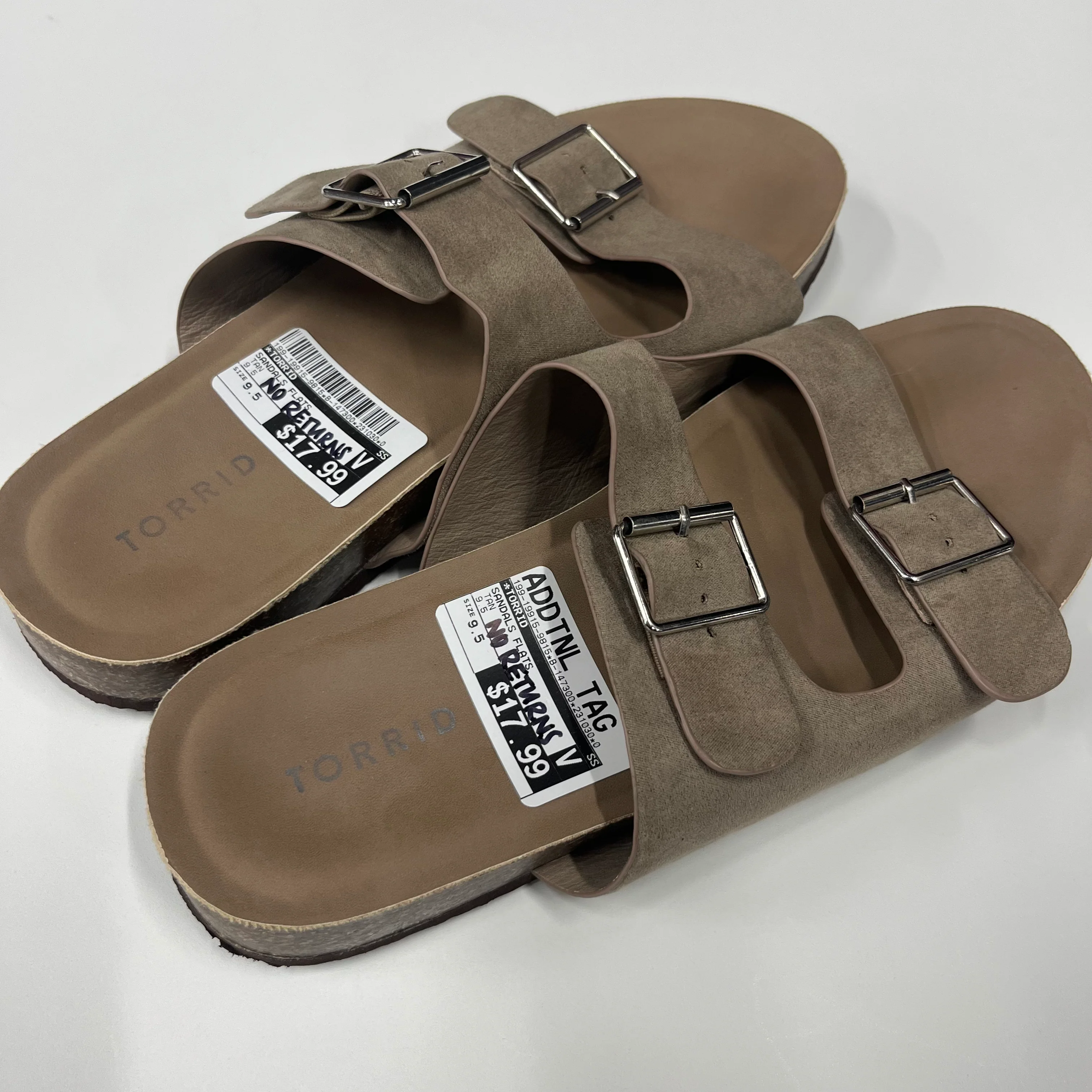 Torrid Flat Slide On Double Strap Sandals Tan Size 9.5 - Image 2