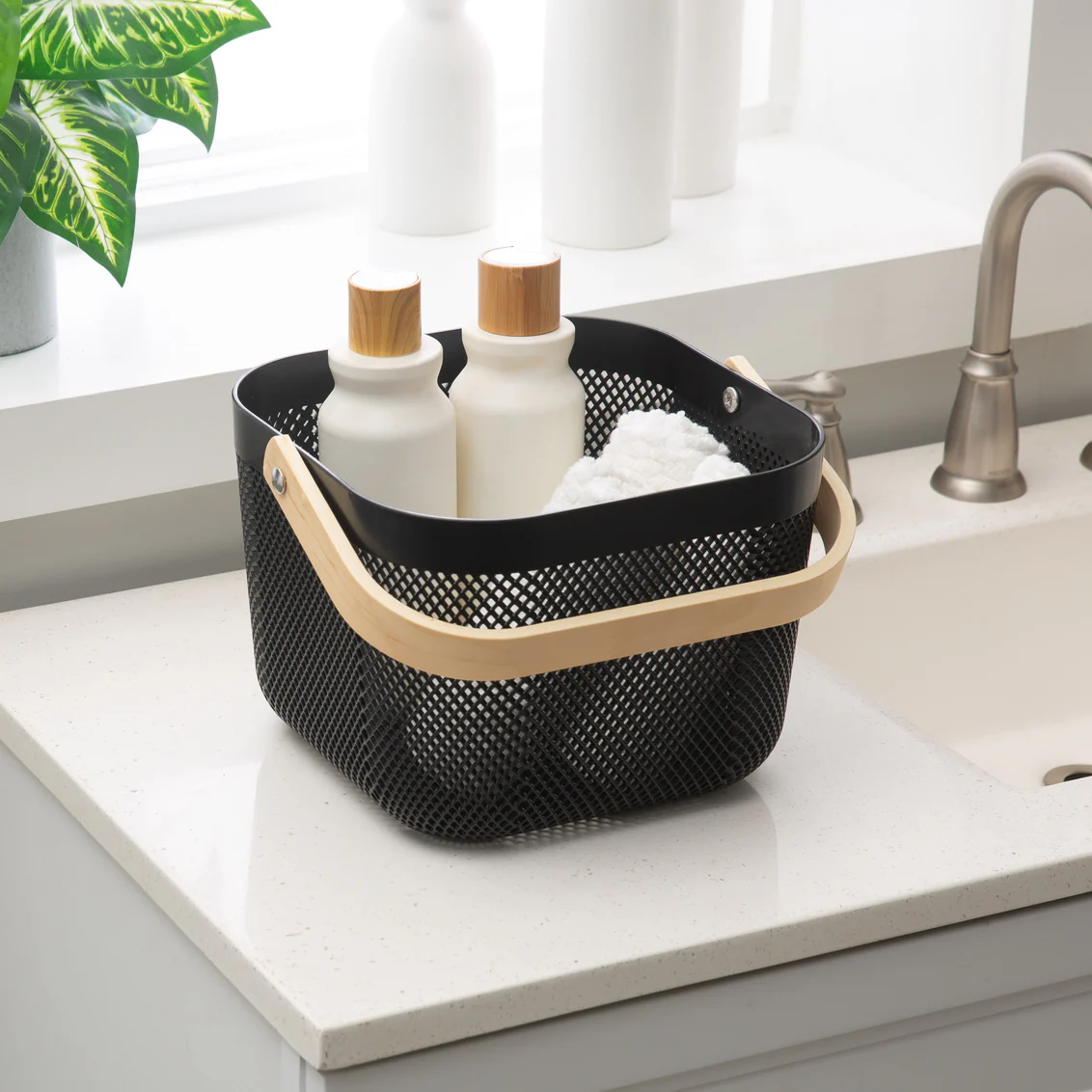 Mesh Storage Basket, Small Black - Image 3
