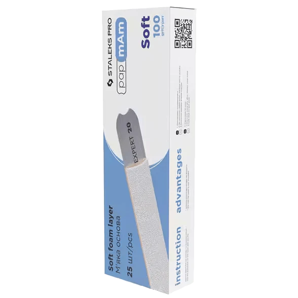DISPOSABLE FILES PAPMAM FOR STRAIGHT NAIL FILE (SOFT BASE) EXPERT 20 (30 PCS) DFCE-20 W- STALEKS™