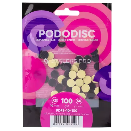 STALEKS PRO XS PODODISC DISPOSABLE FILES SOFT BASE FOR PEDICURE DISC 10MM (50 PCS) PDFS-10- STALEKS™ - Image 2