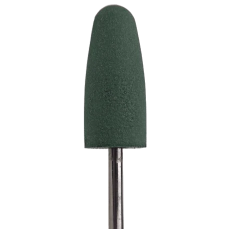 DARK SILICONE POLISHER #303, THICK ROUNDED BULLET, GREEN - Image 1