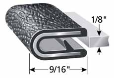 Fender Trim w/ aluminum clip 9/16T X 1/8W- Sold By The Foot