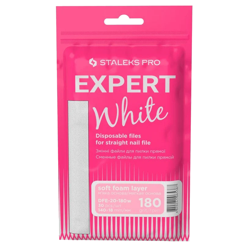 DISPOSABLE FILES FOR STRAIGHT NAIL FILE (SOFT BASE) EXPERT 20 (30 PCS) DFE-20 W- STALEKS™