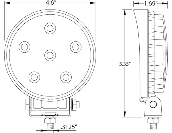 Exterior Utility Light, Round LED - Image 2