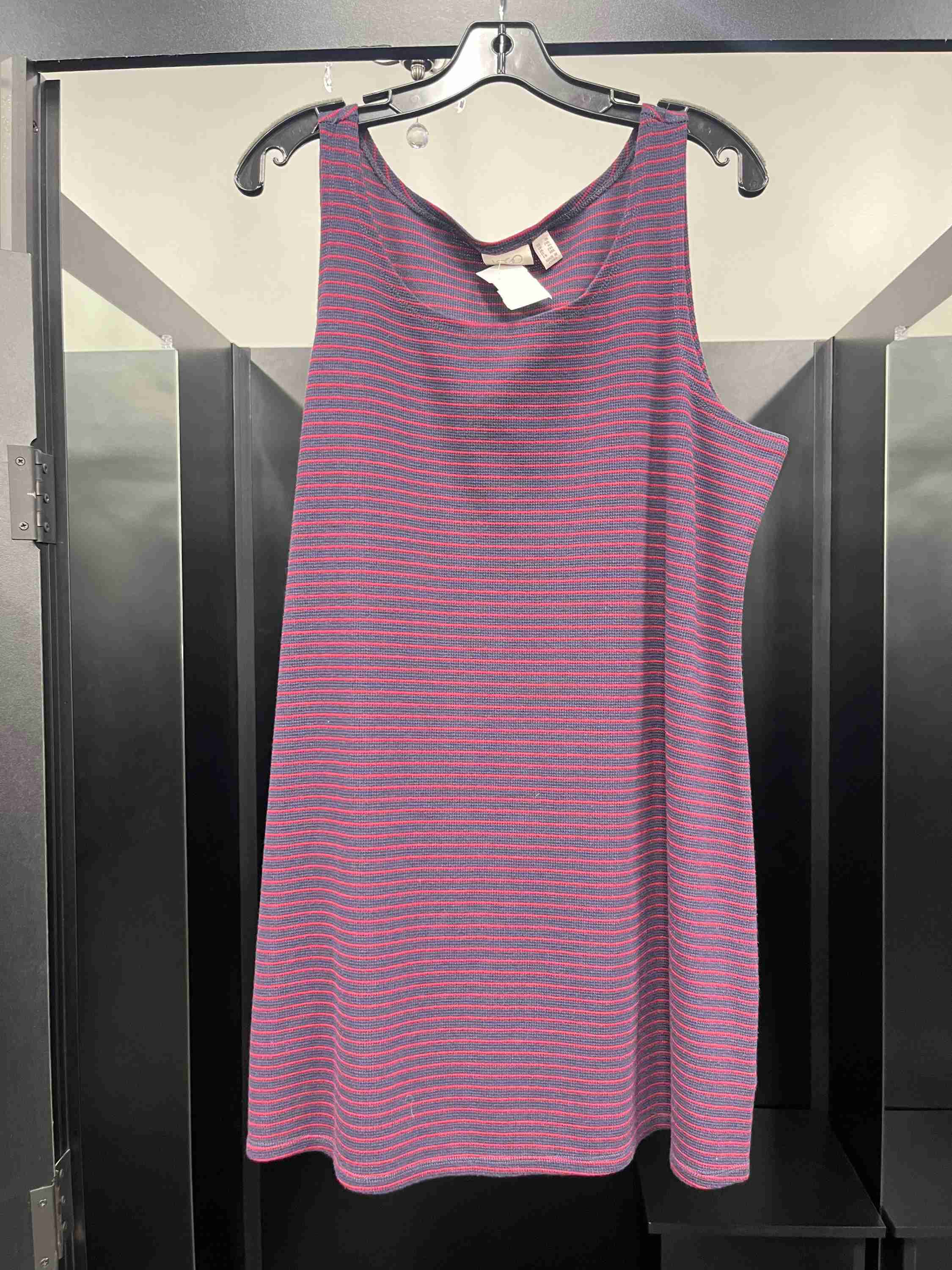 Striped Tunic Sleeveless Logo, Size 1x - Image 1