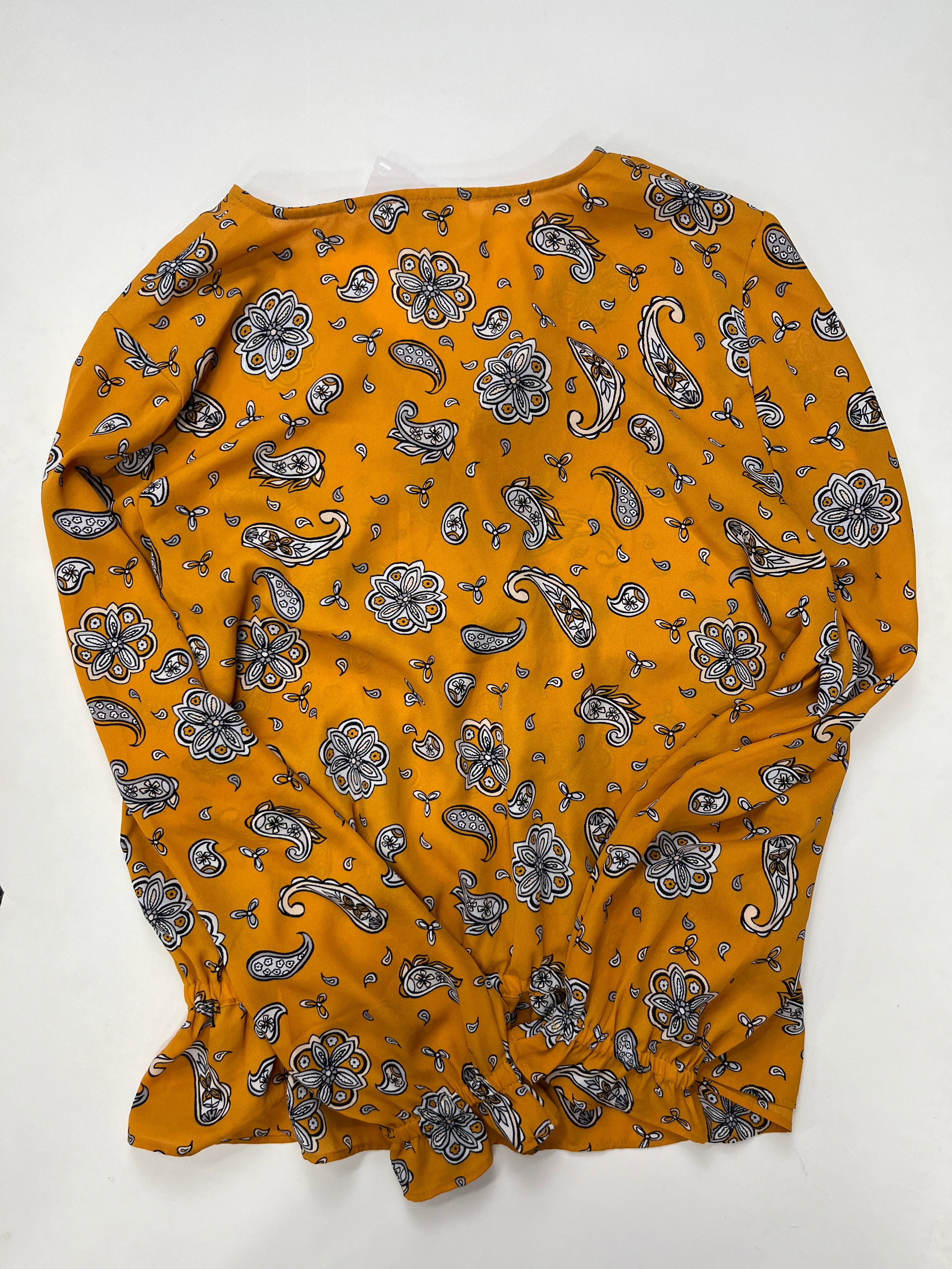 Paisley Blouse Long Sleeve Loft, Size M - Image 2
