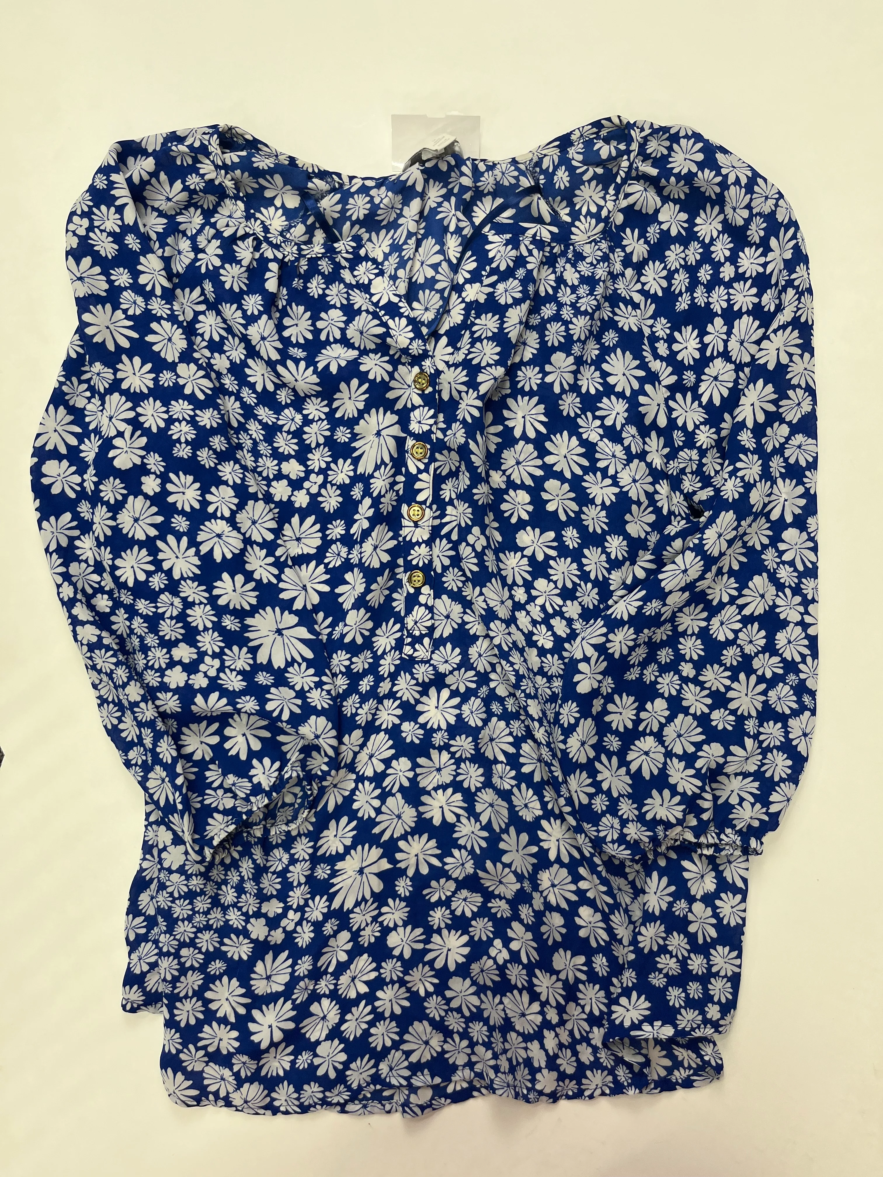 Floral Blouse Long Sleeve Charter Club O, Size 1x - Image 1