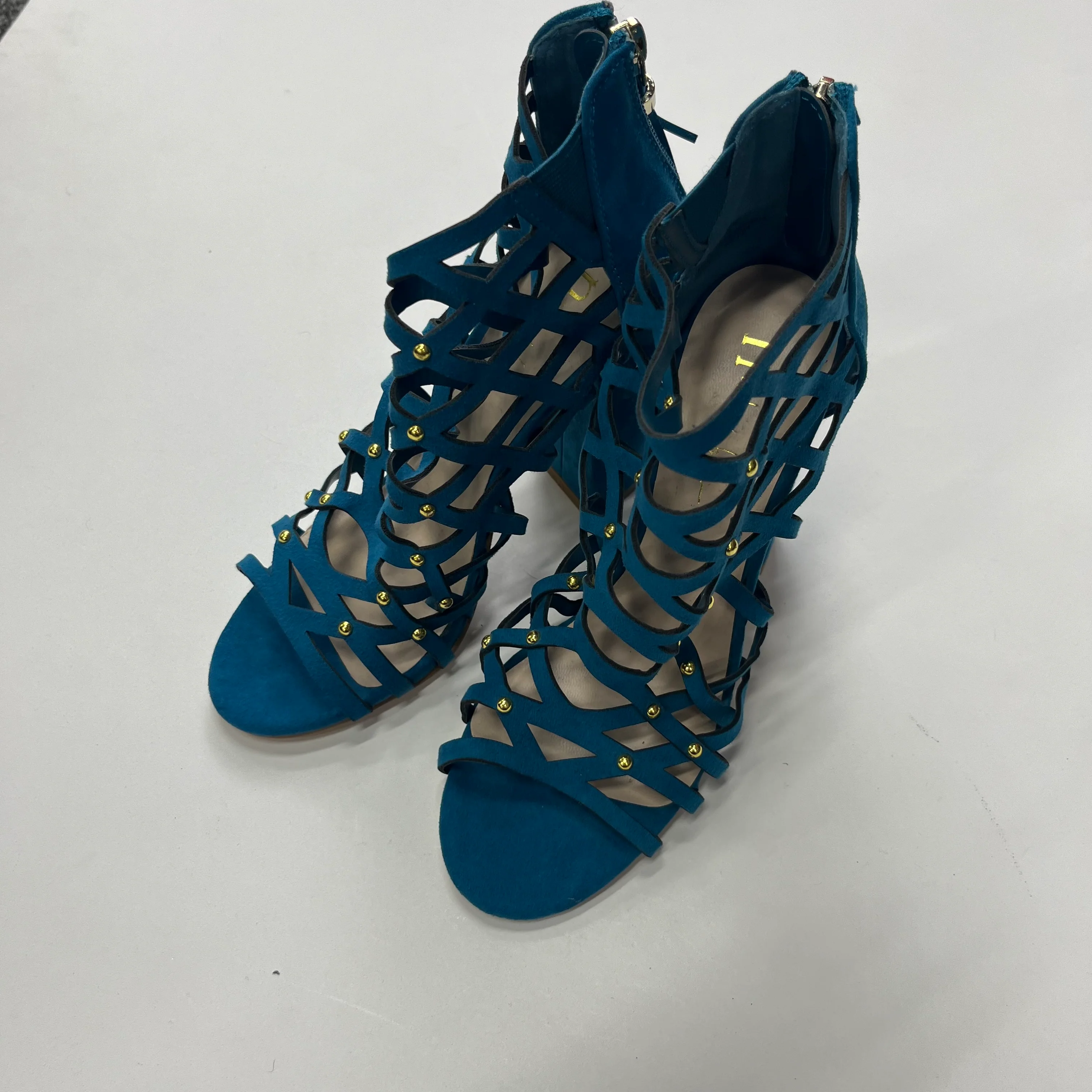 Teal Shoes Heels Block Nicole By Nicole Miller, Size 6 - Image 2