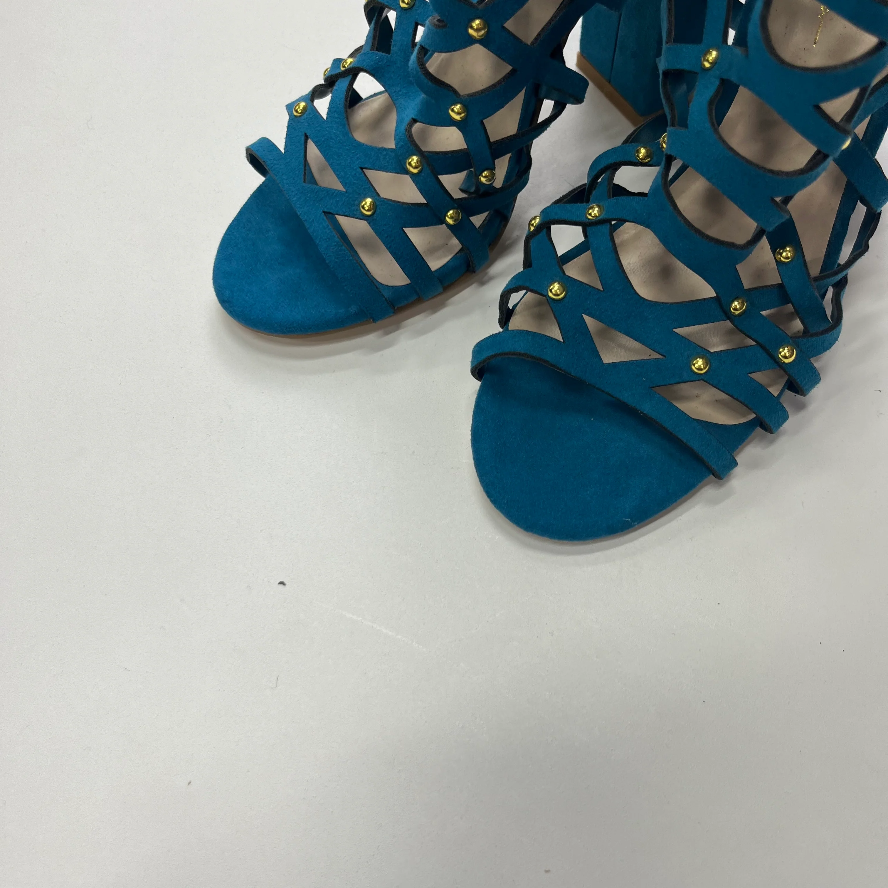 Teal Shoes Heels Block Nicole By Nicole Miller, Size 6 - Image 3
