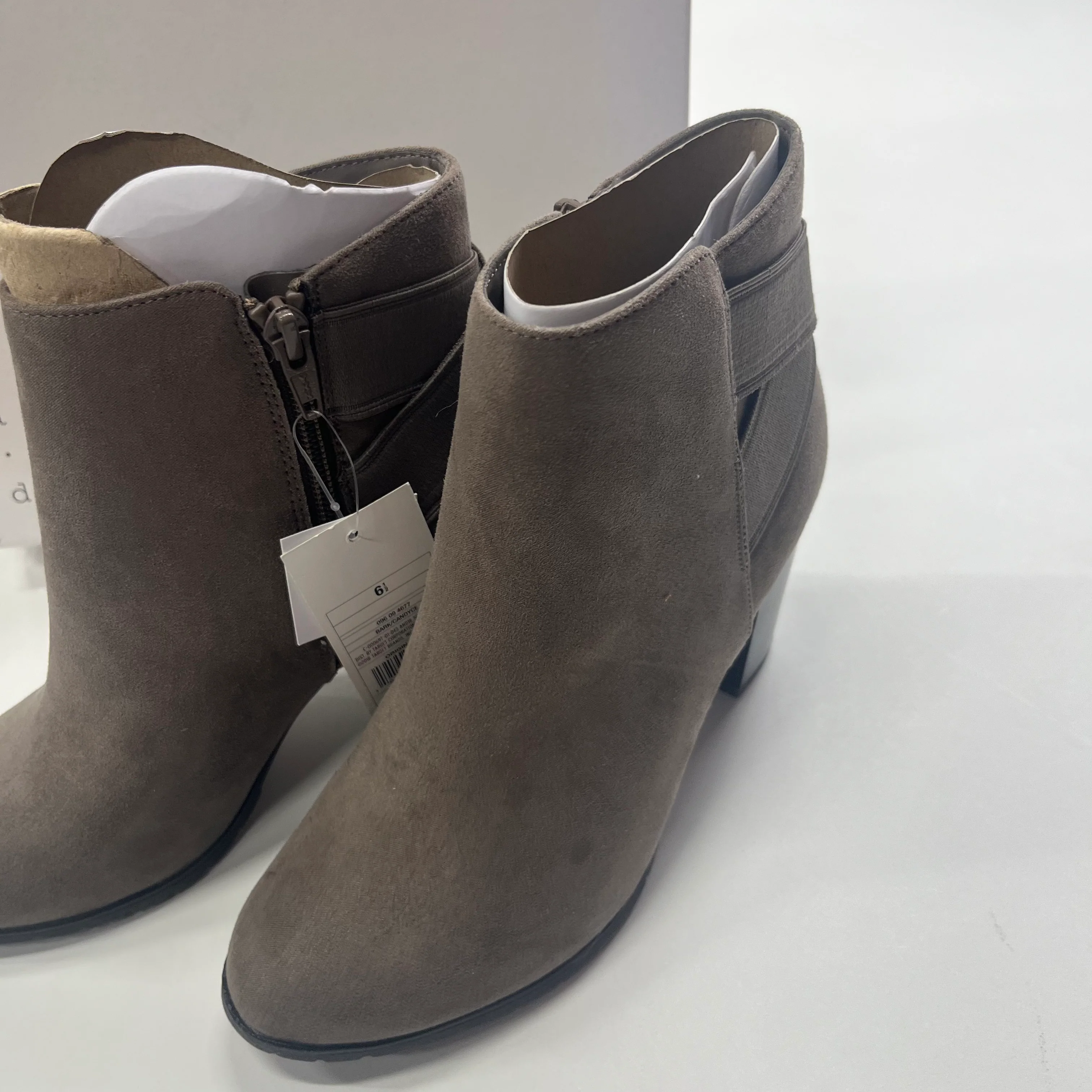 Taupe Boots Ankle Heels A New Day, Size 6.5 - Image 3