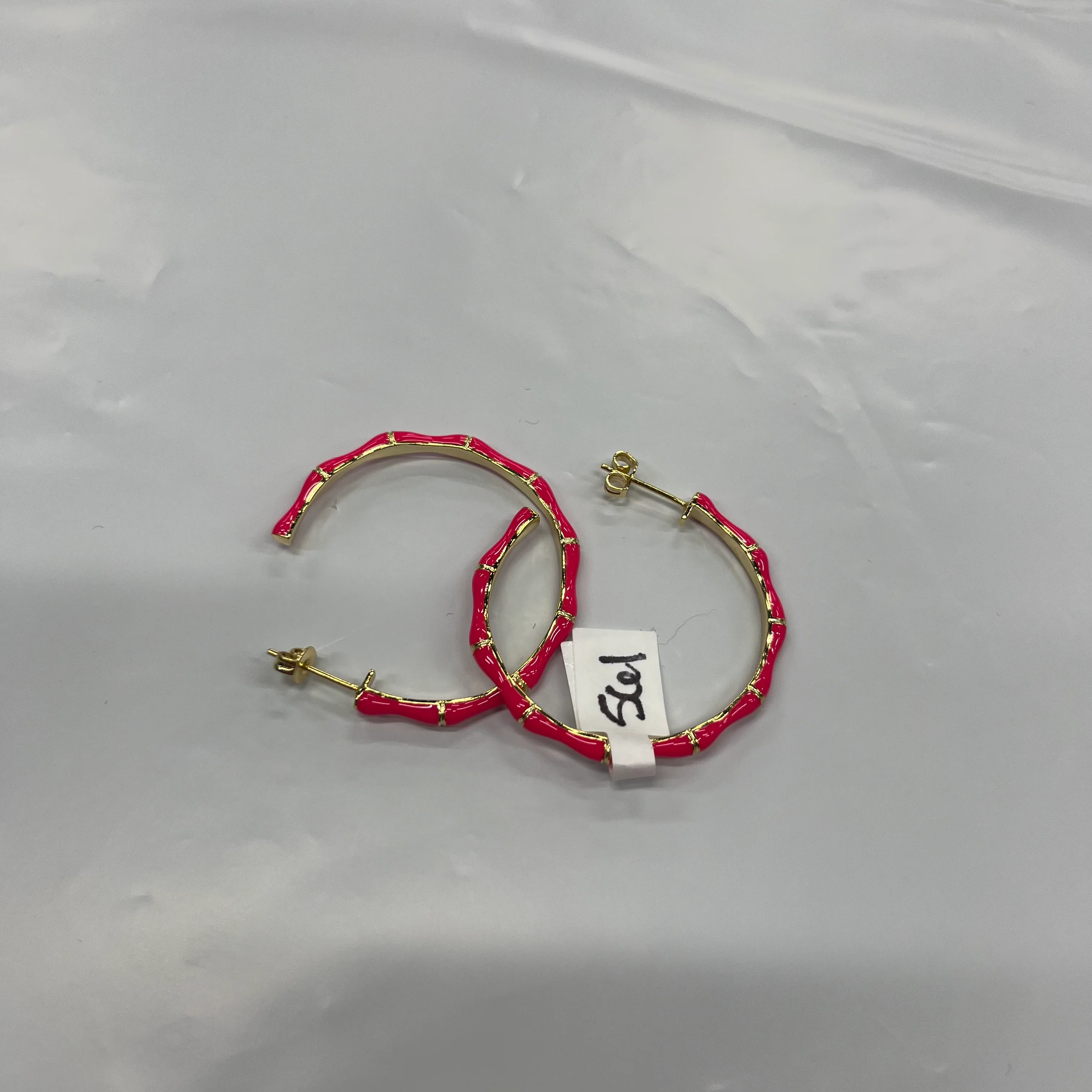 Earrings Other Cmb New SUMMER Colorful Women Jewelry 1.5 inch Bamboo Circle Hoop Enamel - Image 2