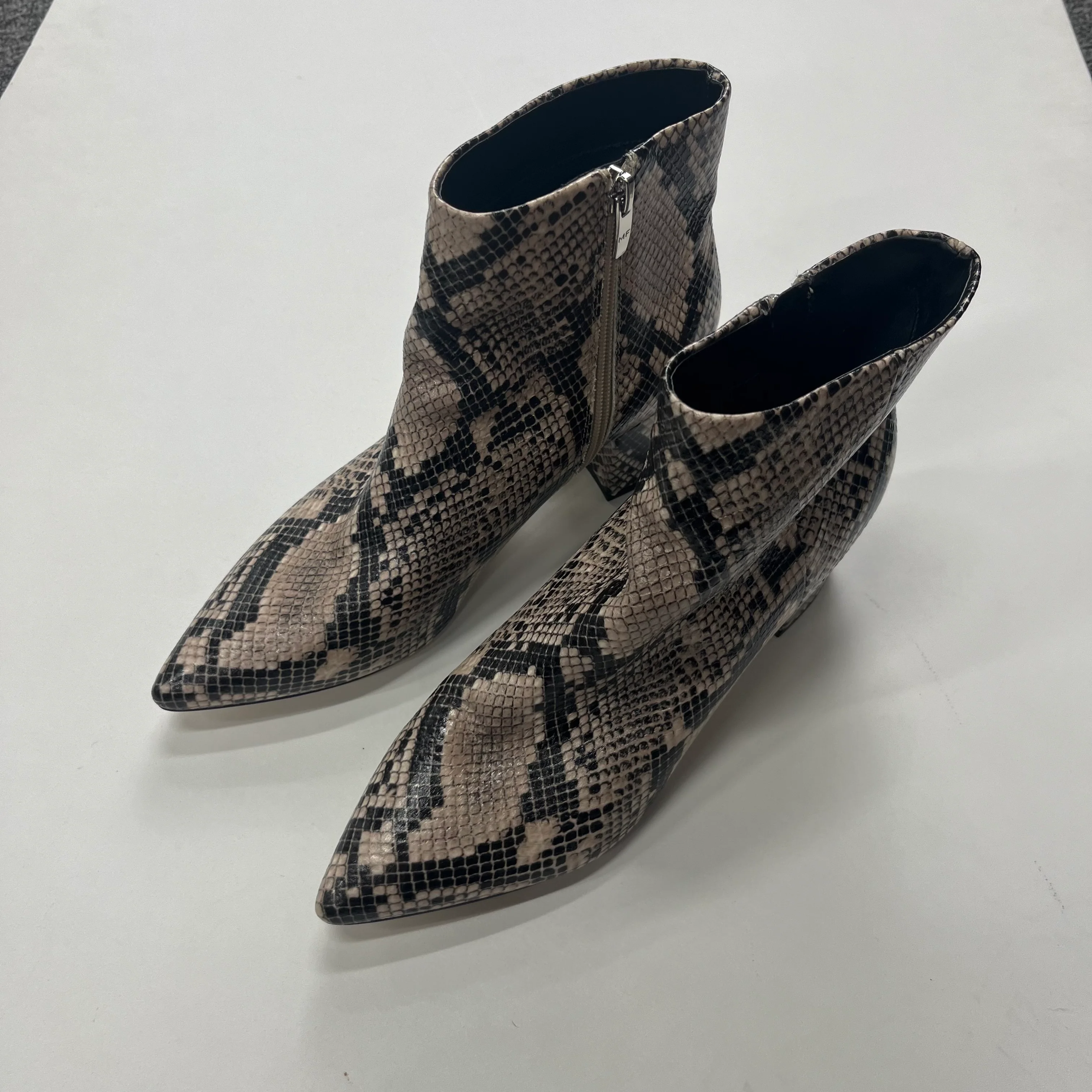 Animal Print Boots Ankle Heels Marc Fisher, Size 8.5 - Image 2