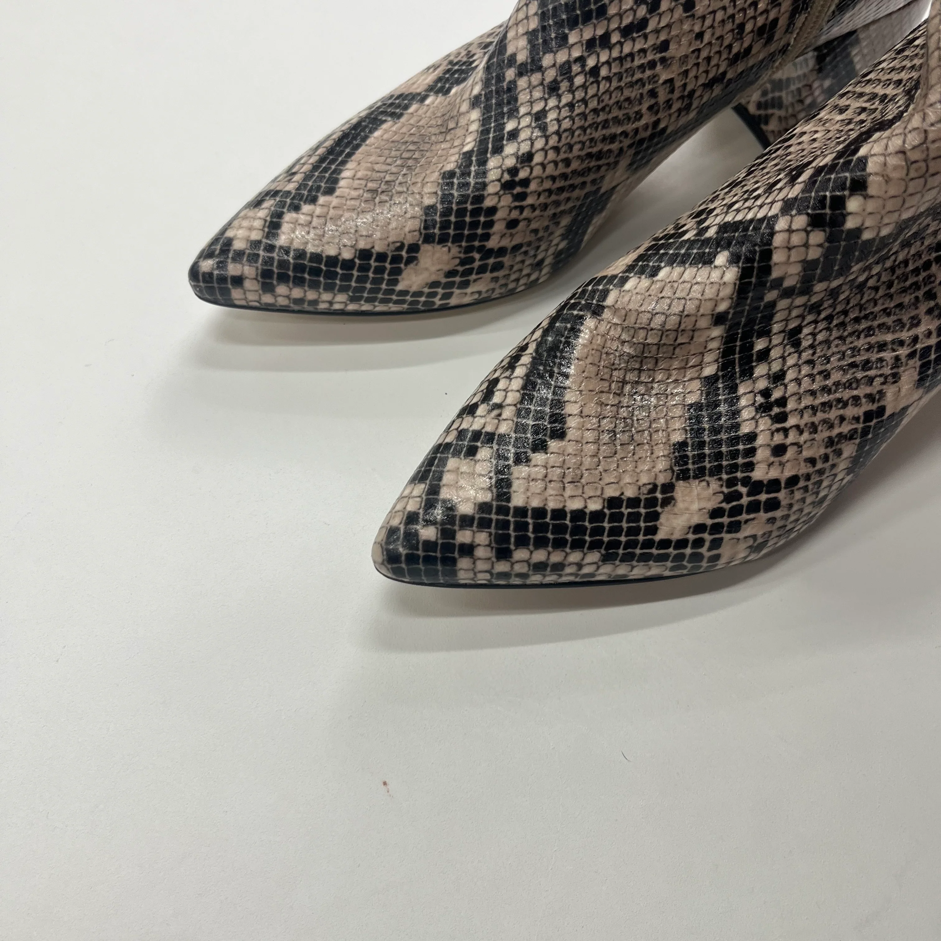 Animal Print Boots Ankle Heels Marc Fisher, Size 8.5 - Image 3