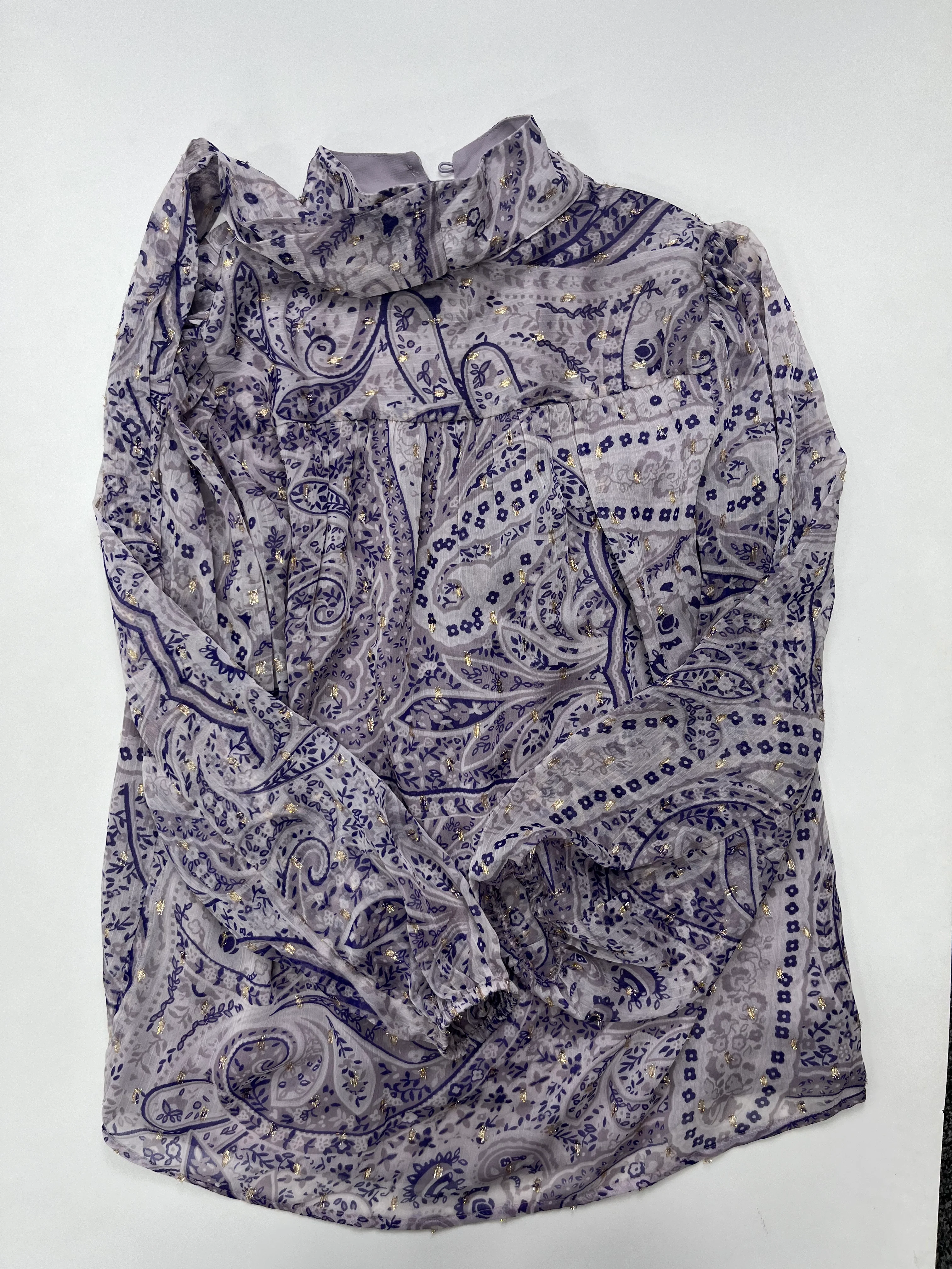 Purple Blouse Long Sleeve Ann Taylor, Size Petite   Xs - Image 2