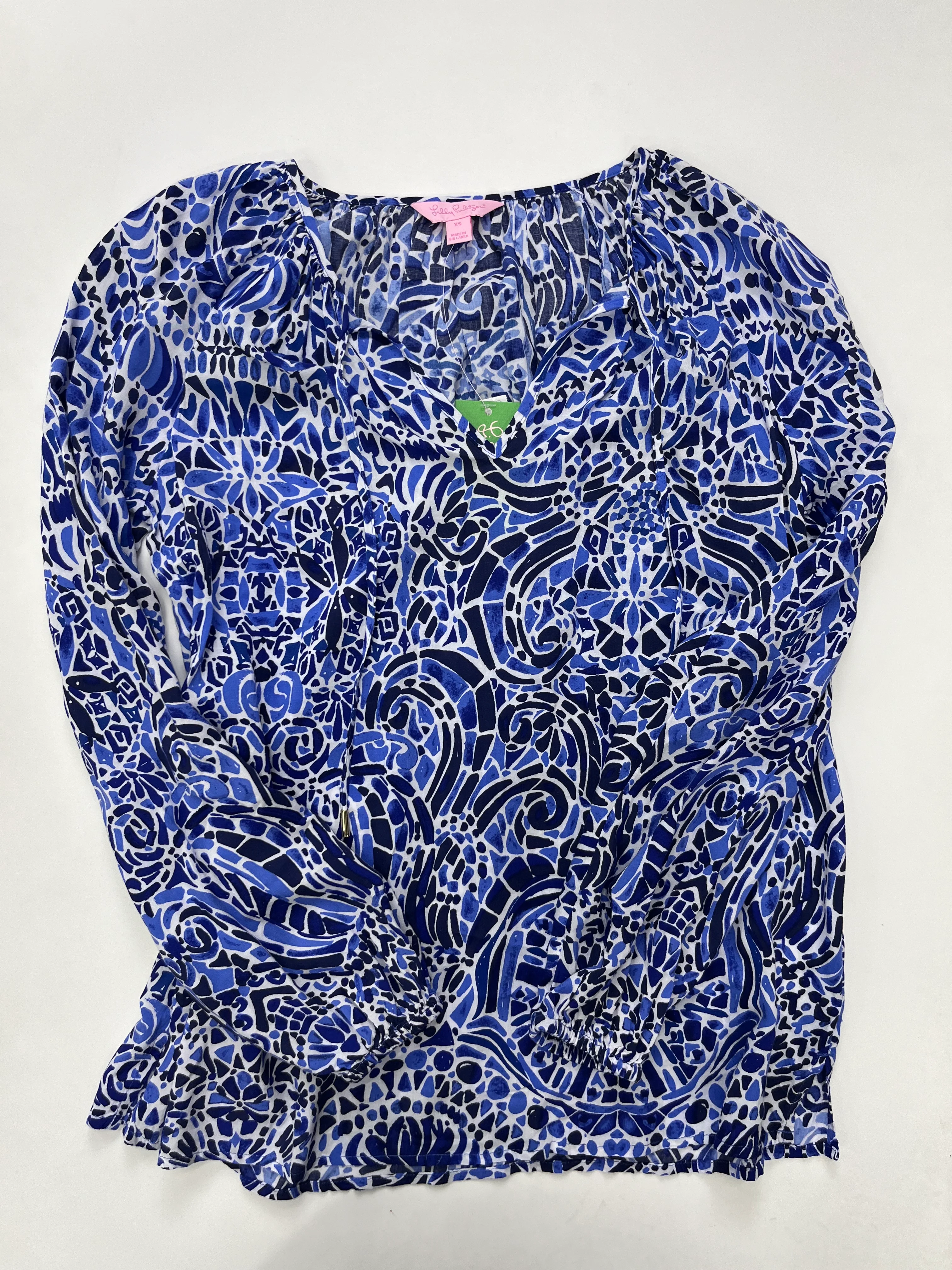 Blue Blouse Long Sleeve Lilly Pulitzer NWT, Size Xs - Image 1