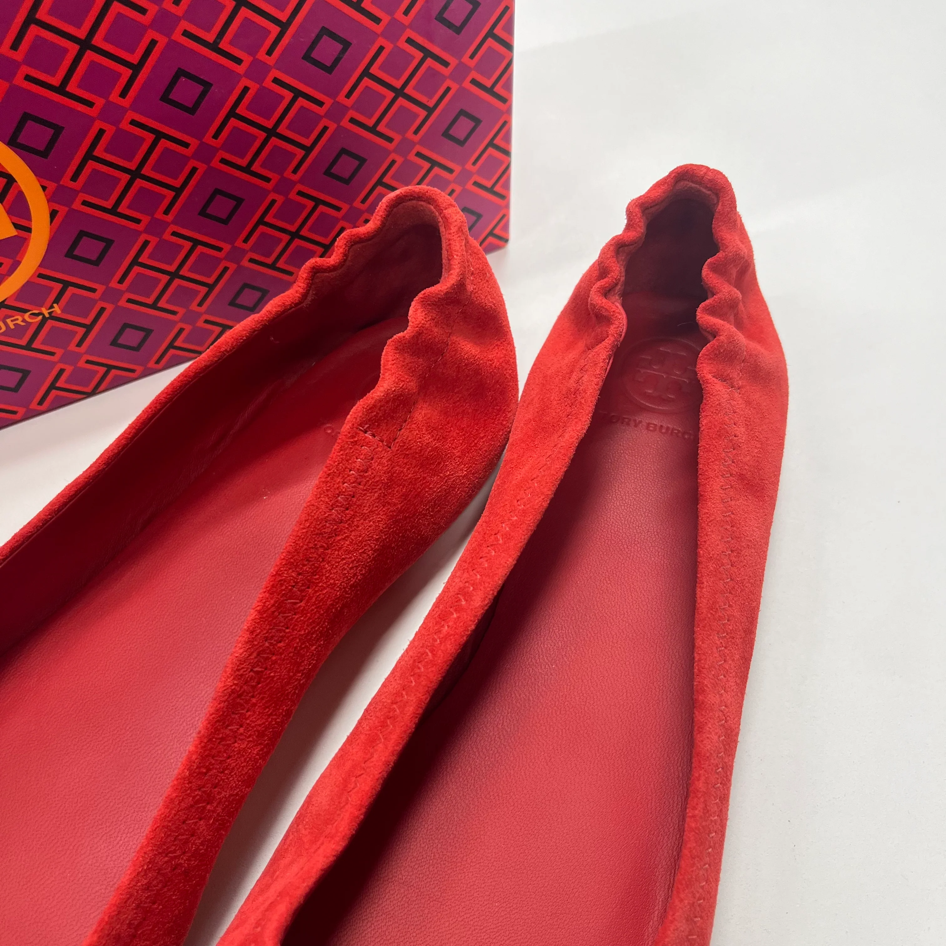 Red Shoes Flats Ballet Tory Burch, Size 9 - Image 3