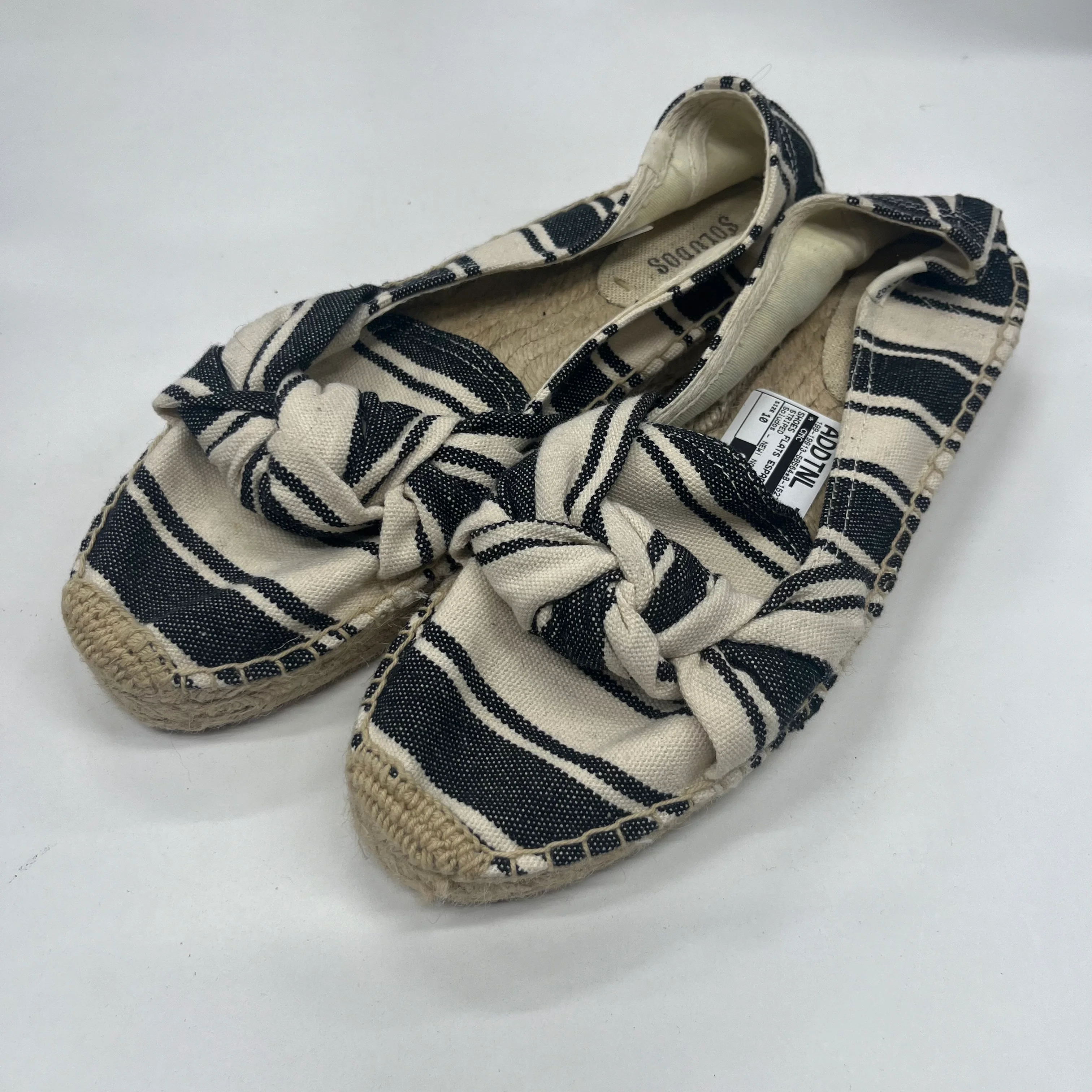 Striped Shoes Flats Espadrille Soludos, Size 10 - Image 1