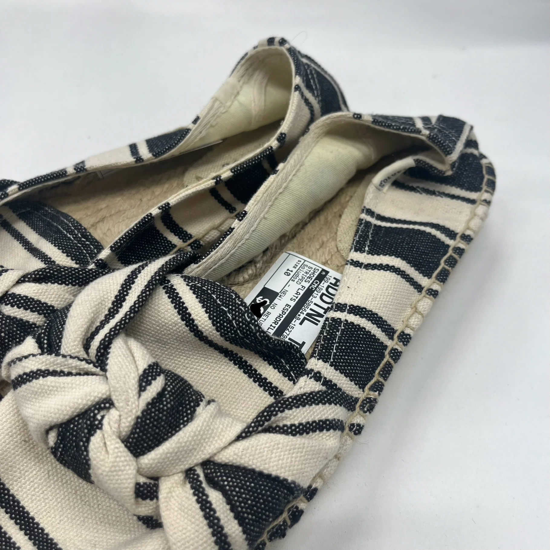 Striped Shoes Flats Espadrille Soludos, Size 10 - Image 3