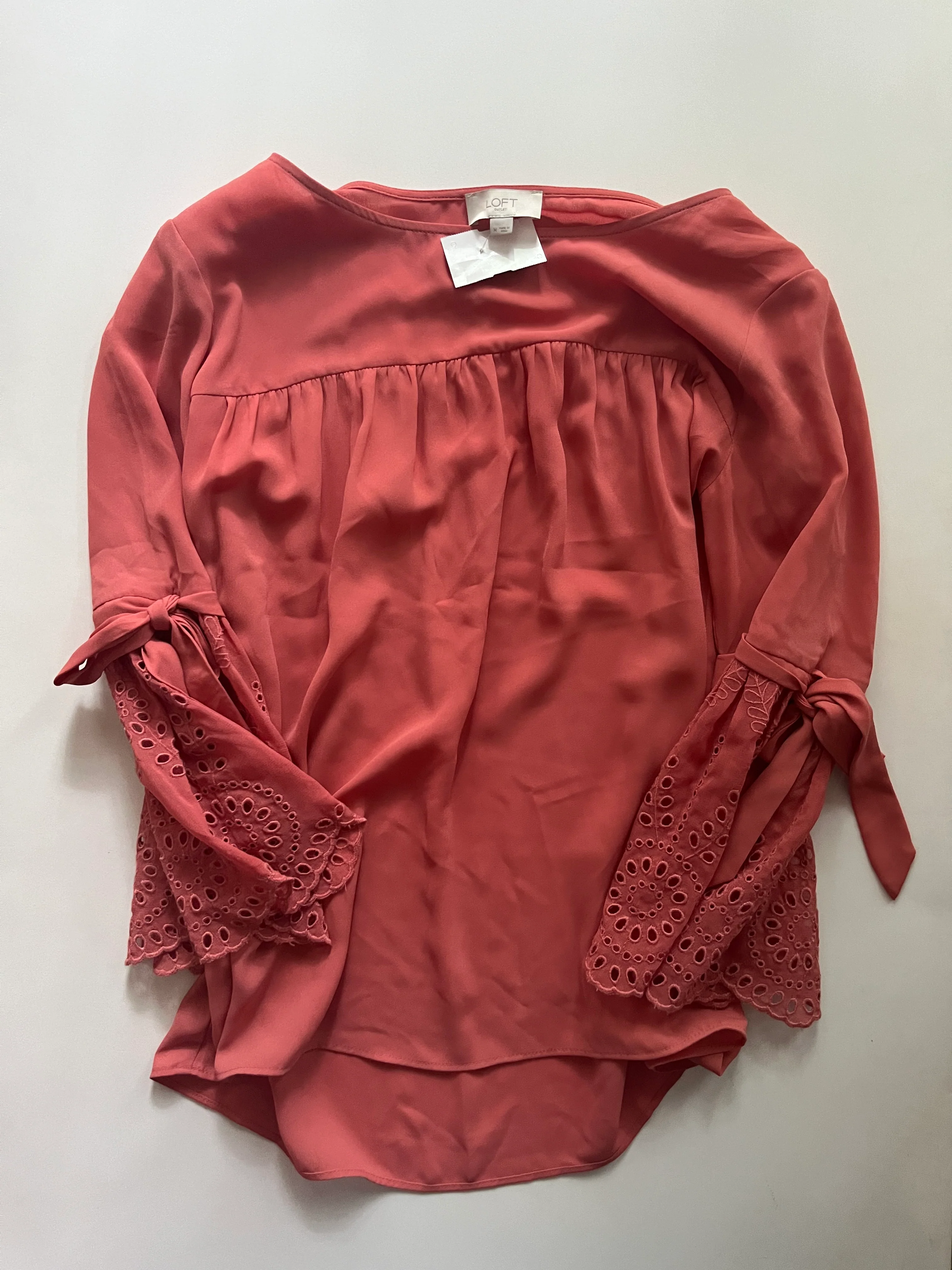 Rust Blouse Long Sleeve Loft, Size M - Image 1