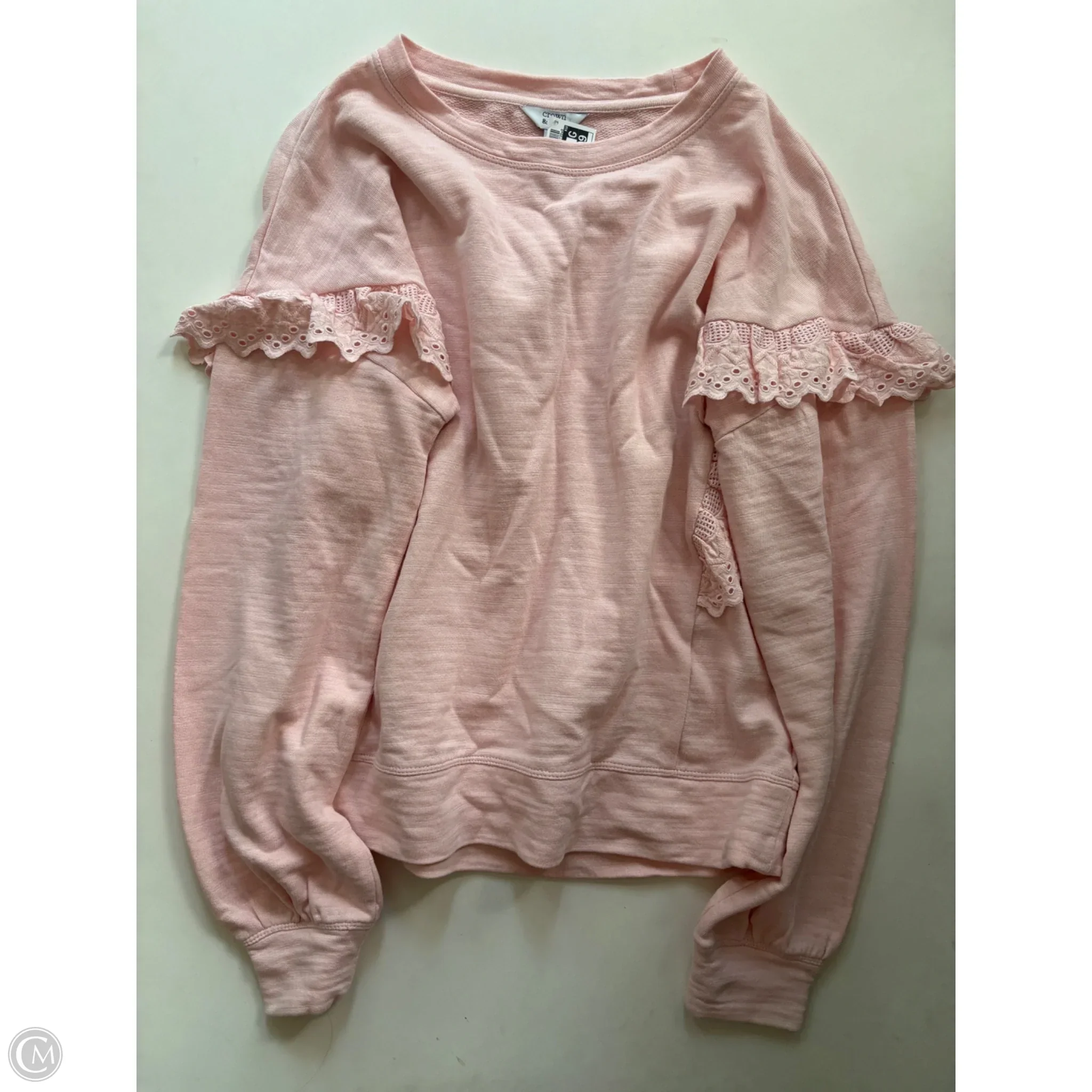 Sweatshirt Crewneck By Crown And Ivy In Light Pink, Size: S - Image 1