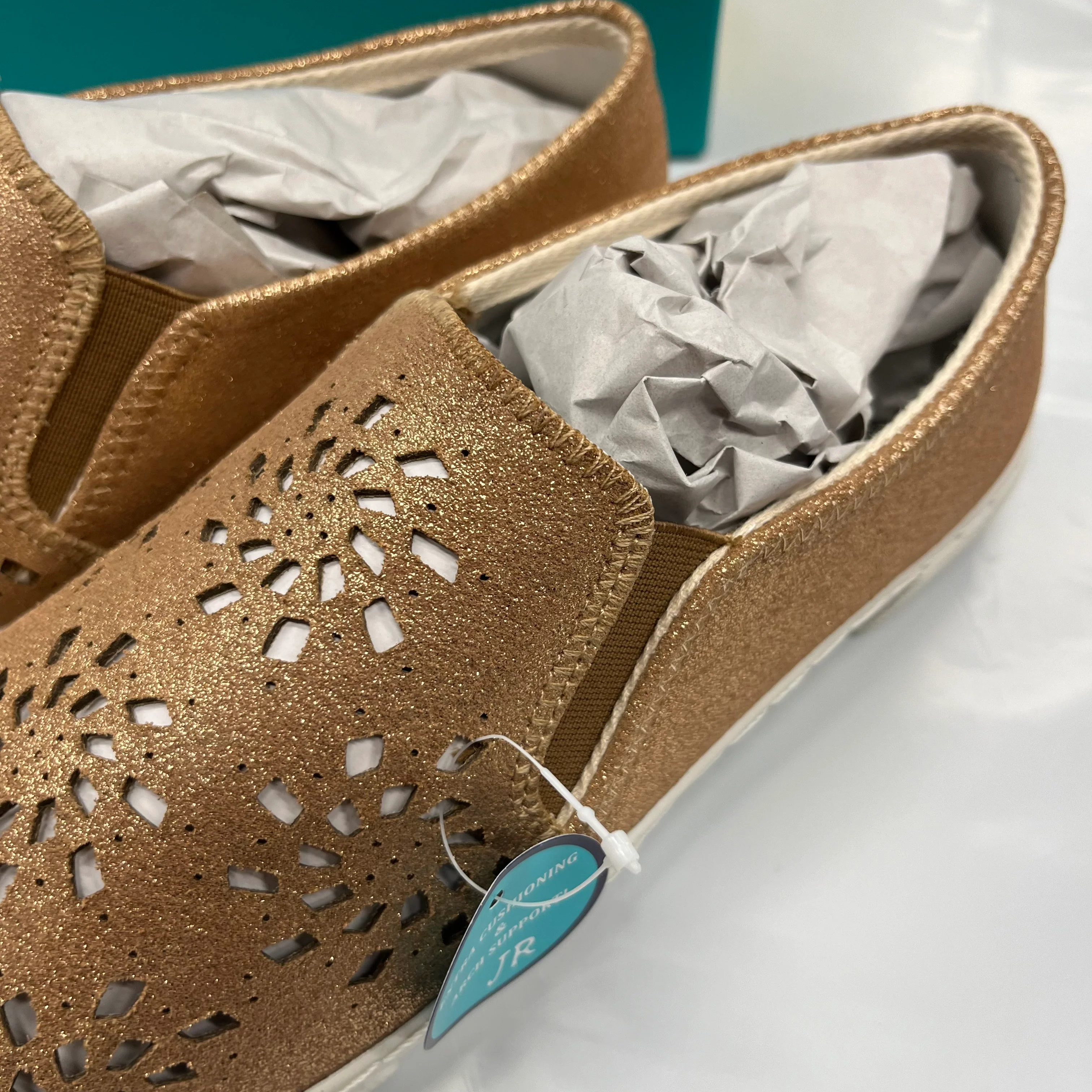 Gold Shoes Flats Loafer Oxford Jack Rogers, Size 10 - Image 3