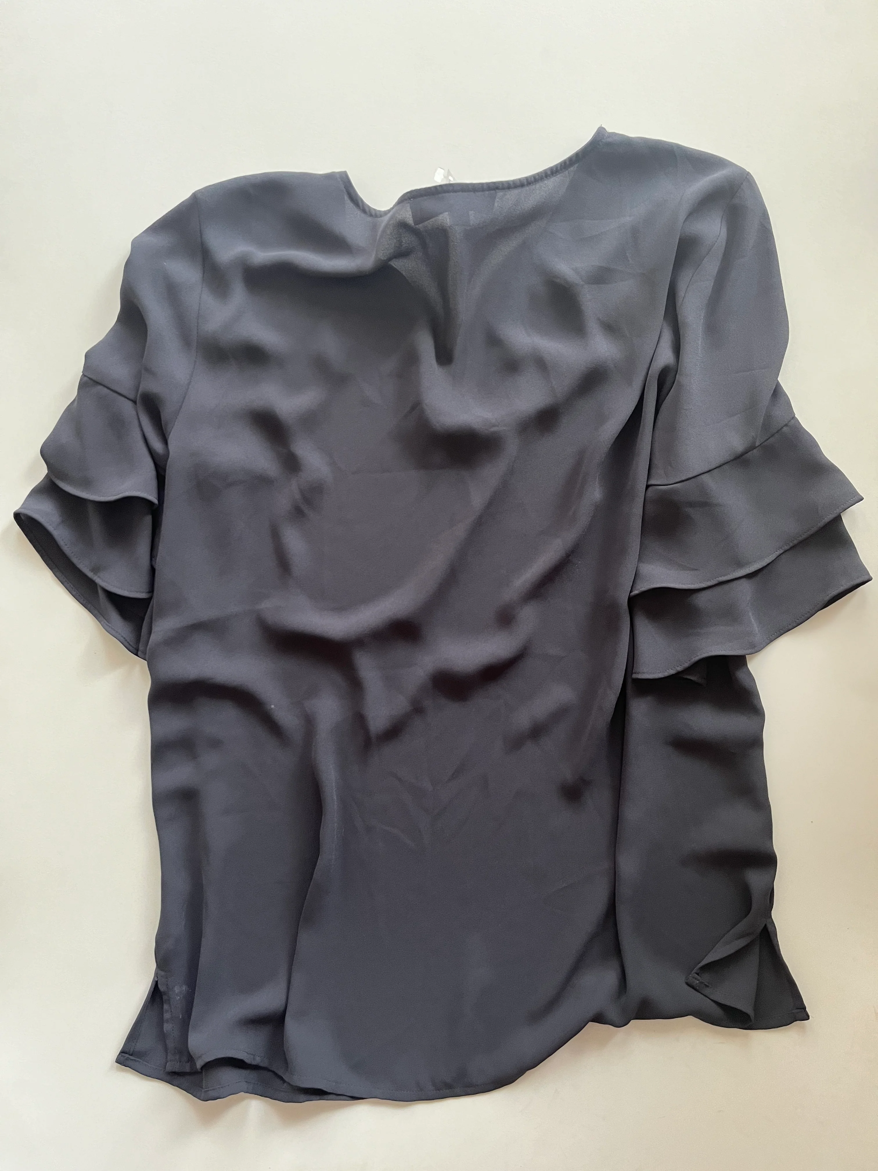 Grey Blouse Short Sleeve Loft, Size S - Image 2