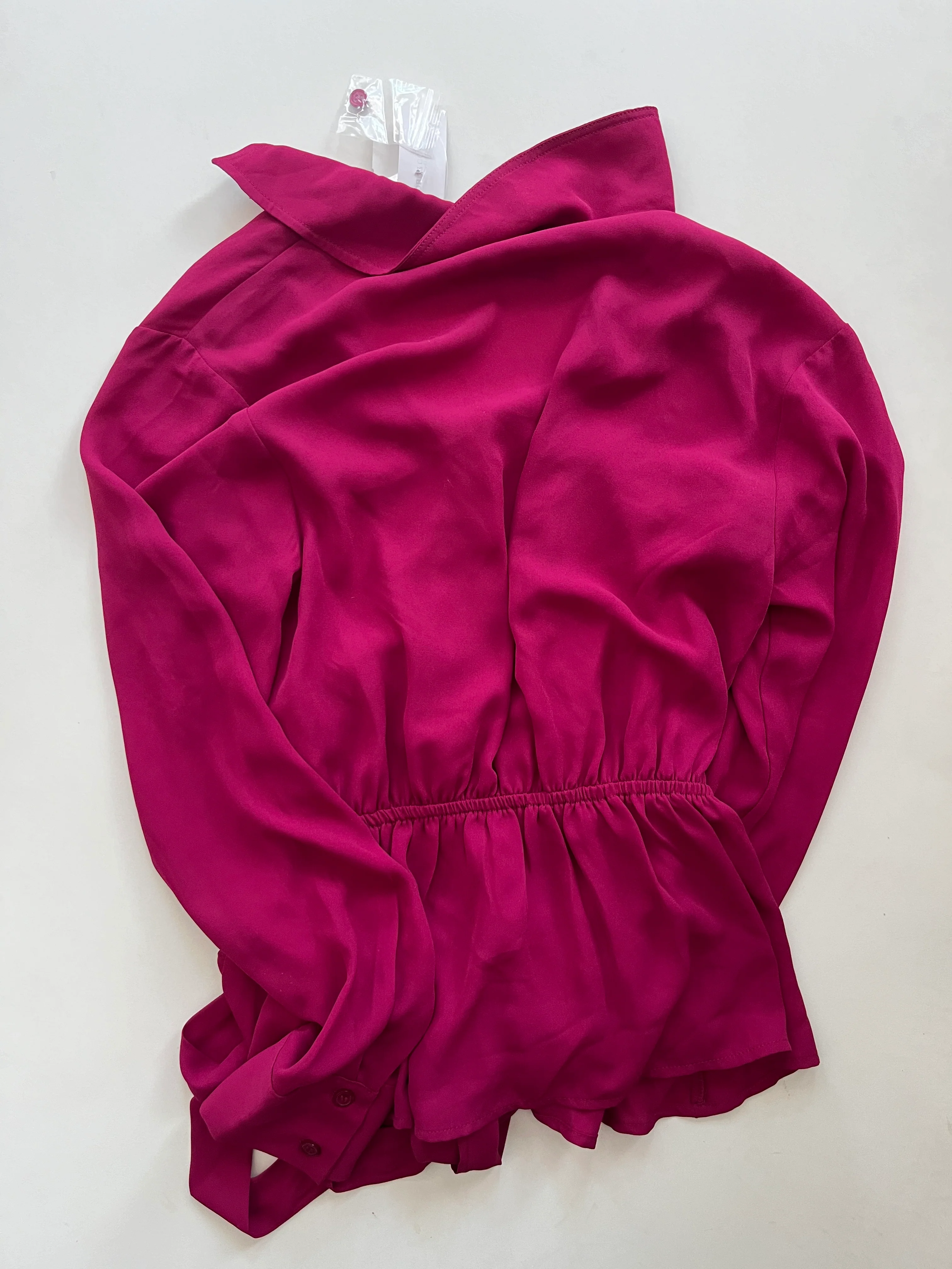 Blouse Long Sleeve By New York And Co O In Wine, Size: S - Image 2