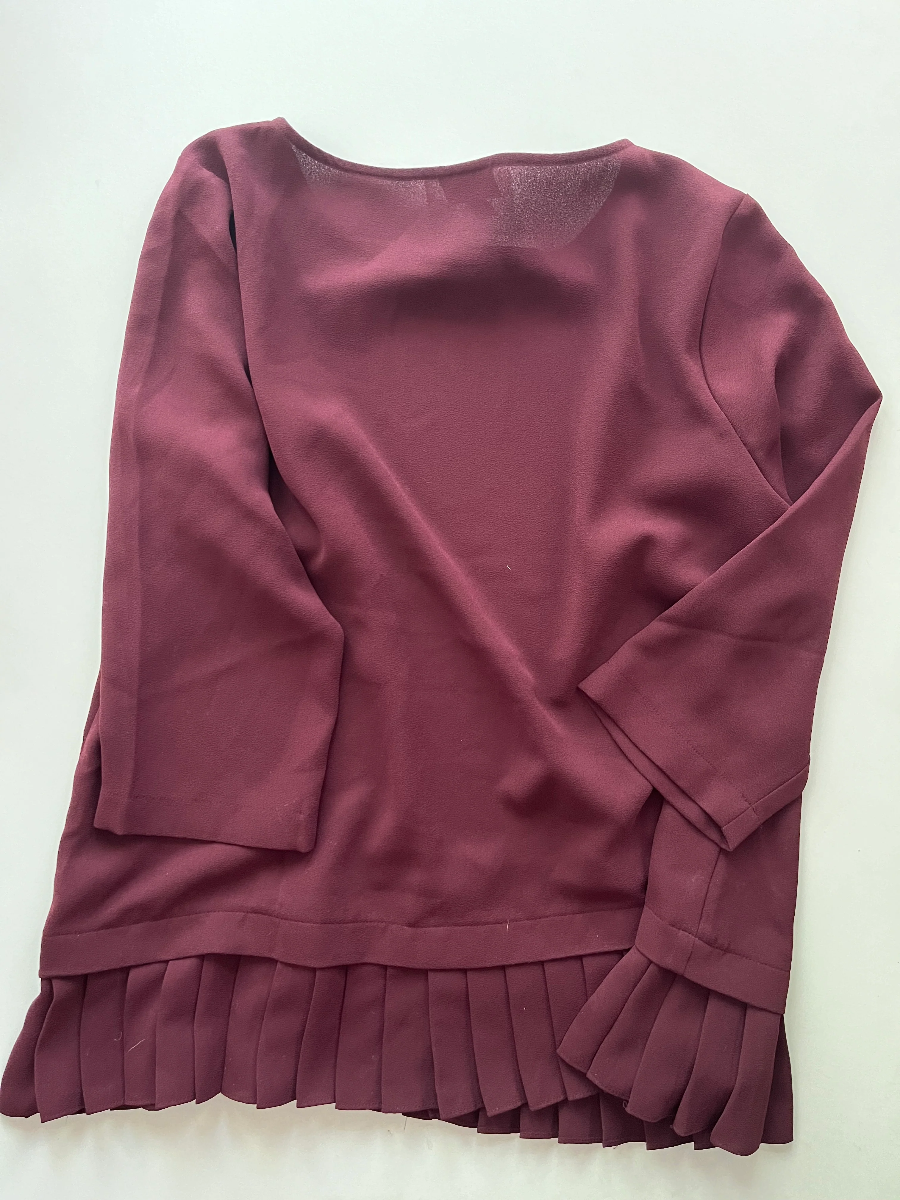 Blouse 3/4 Sleeve By J Jill In Burgundy, Size: M - Image 2