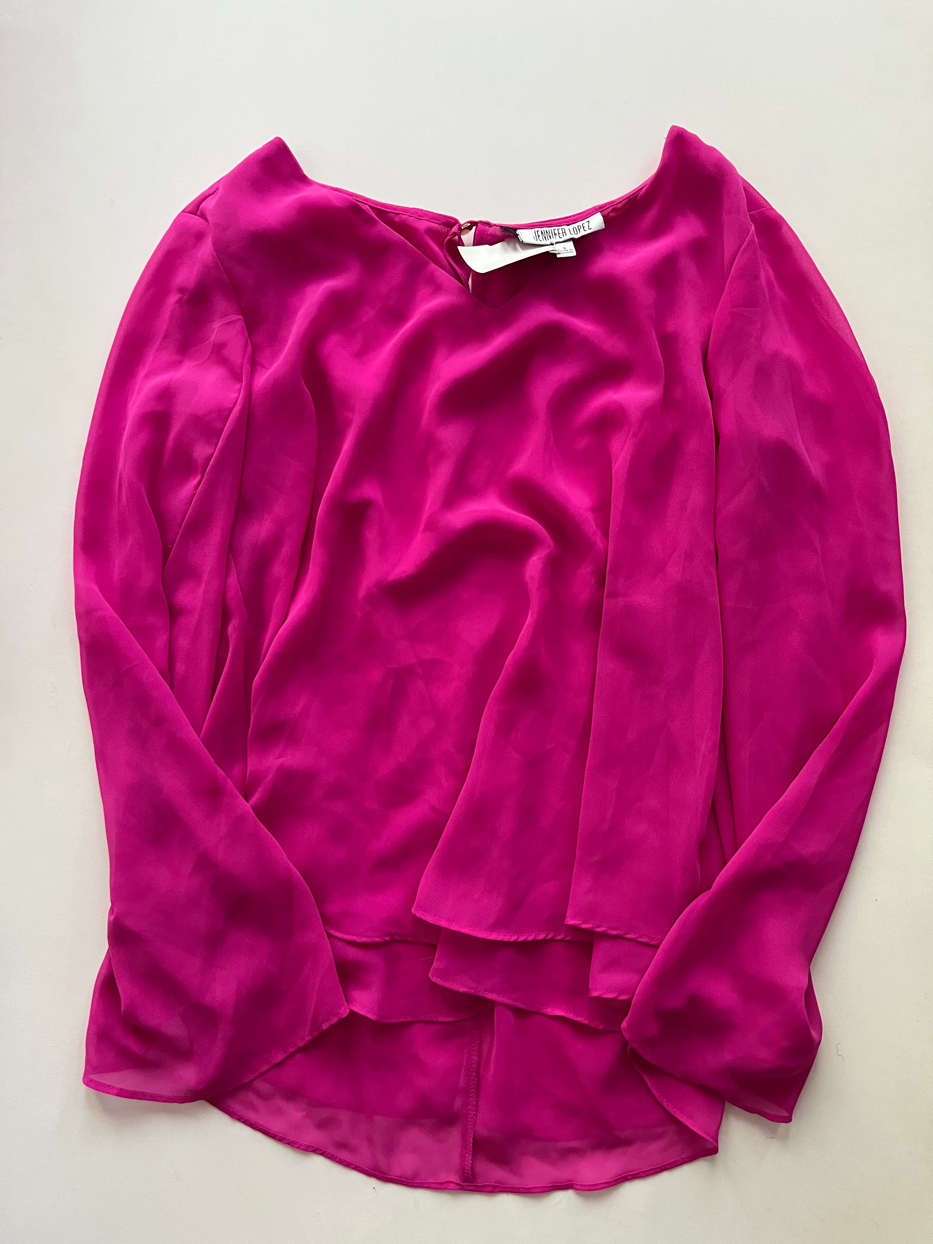 Blouse Long Sleeve By Jennifer Lopez In Fuschia, Size: S - Image 1