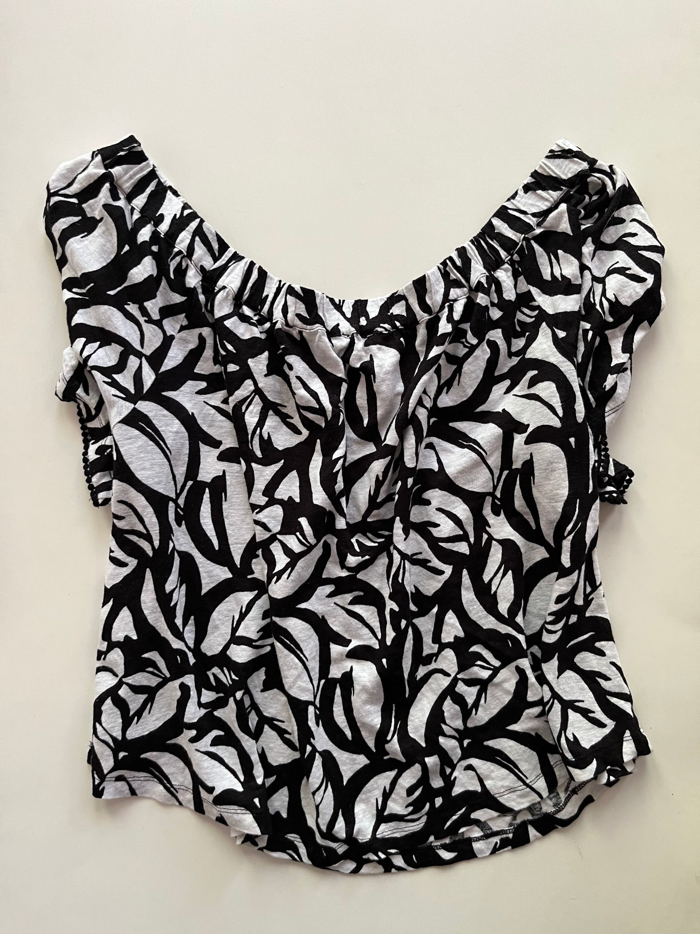 Top 3/4 Sleeve By Chicos In Black White, Size: L - Image 2