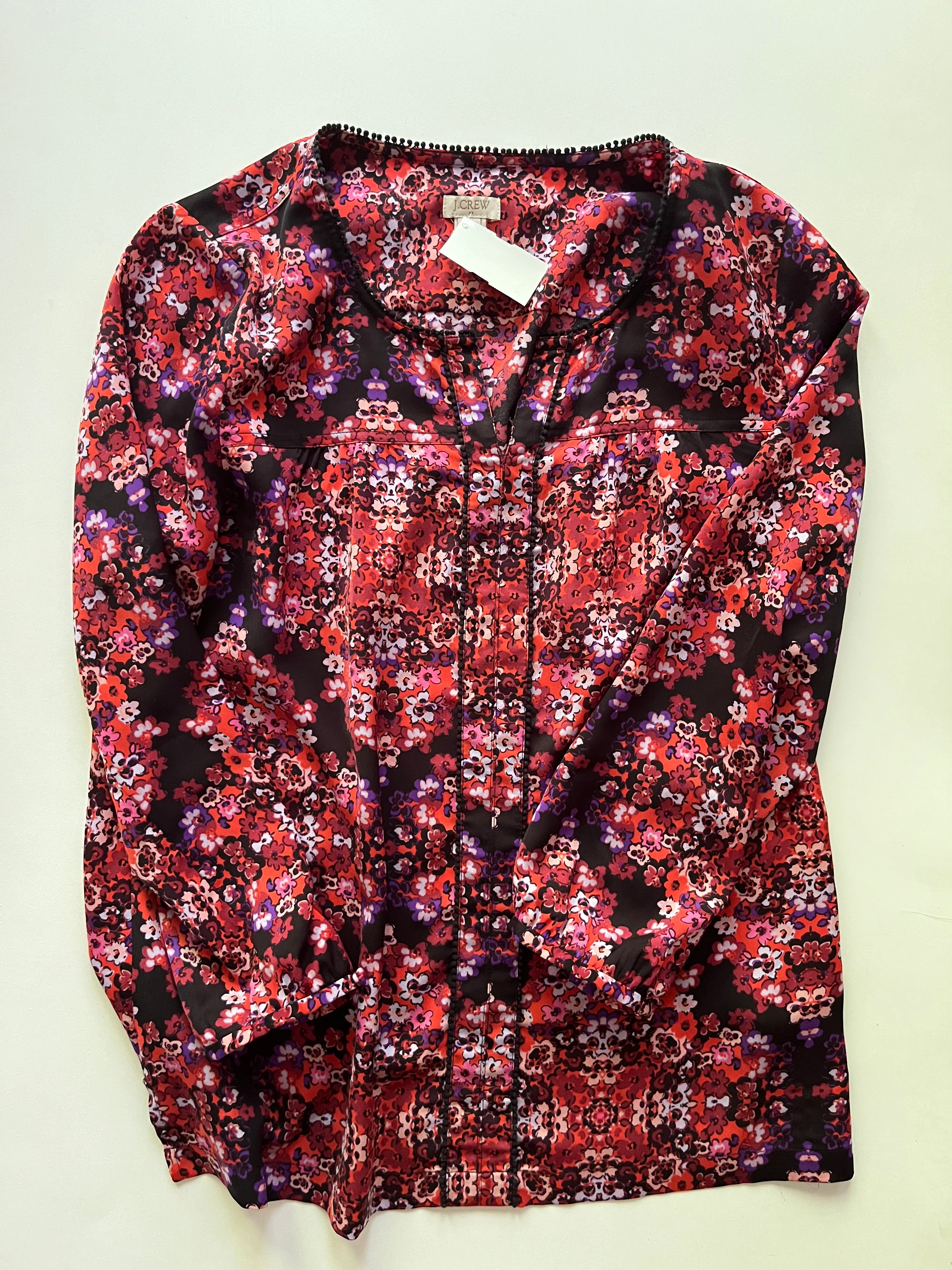 Blouse Long Sleeve By J Crew O In Floral, Size: S - Image 1