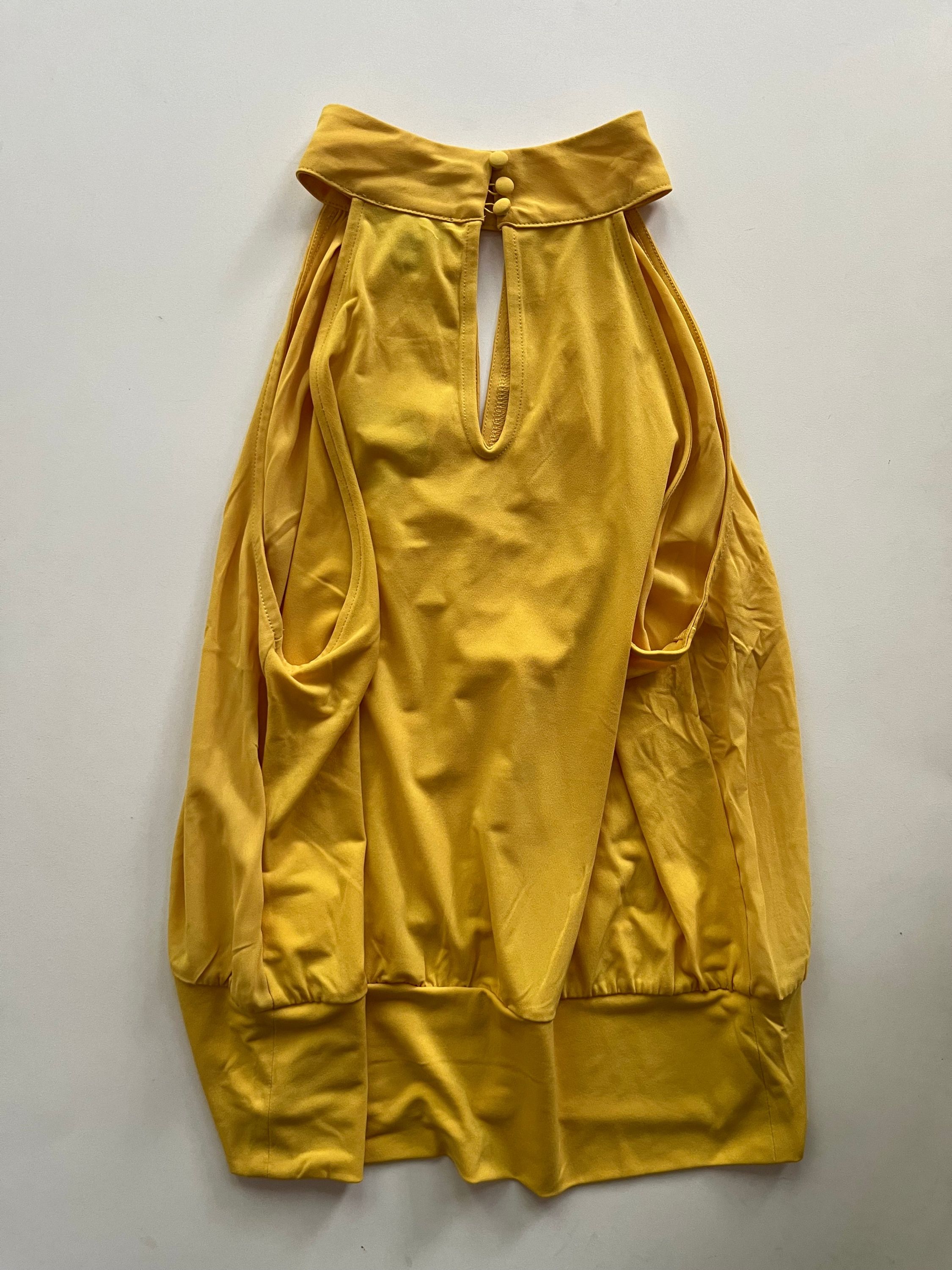 Blouse Short Sleeve By Limited In Yellow, Size: M - Image 2