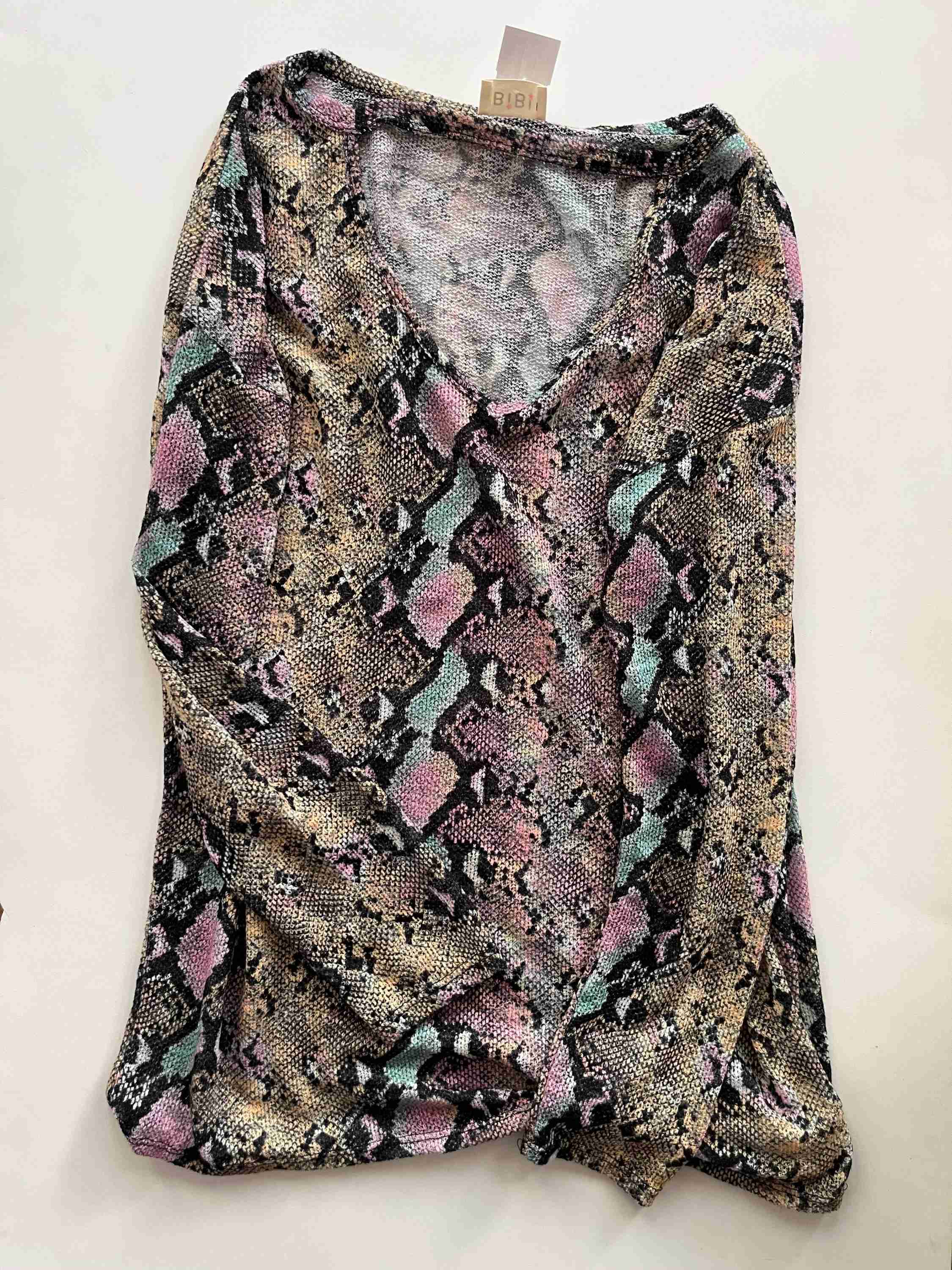 Top Long Sleeve By Bibi In Animal Print, Size: M