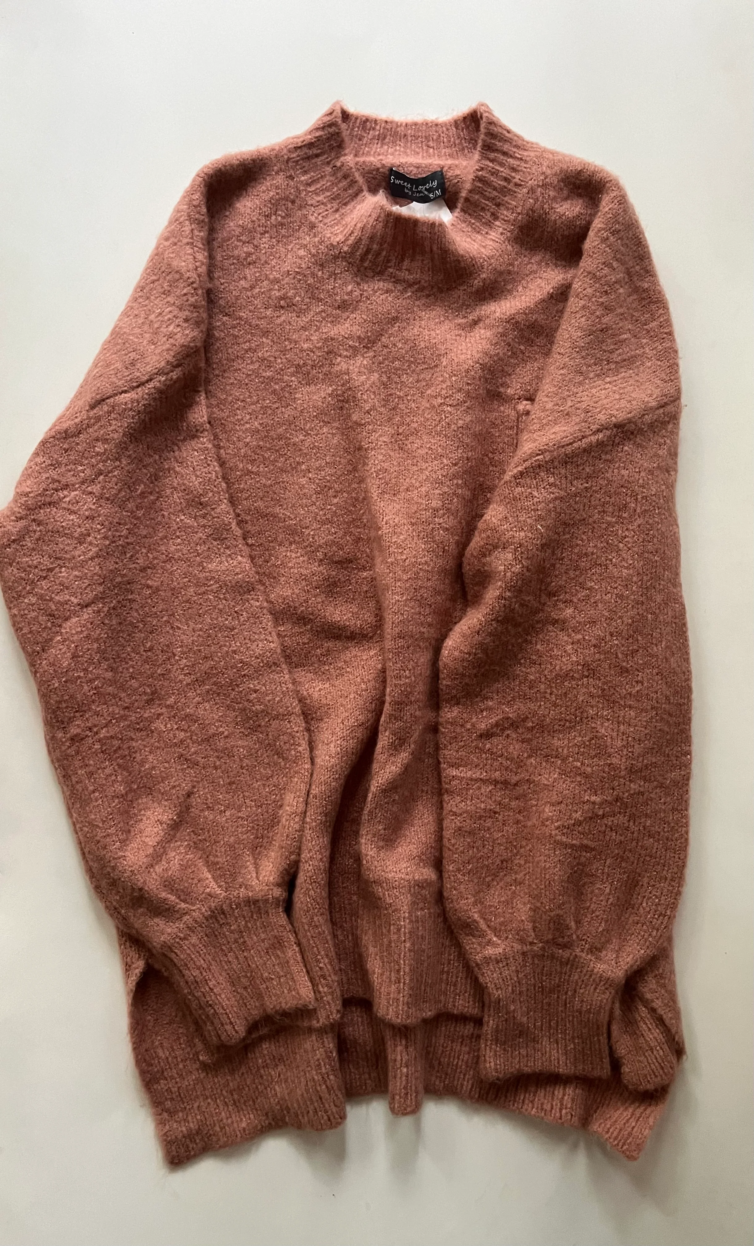 Sweater By Sweet Lovely In Salmon, Size: S - Image 1