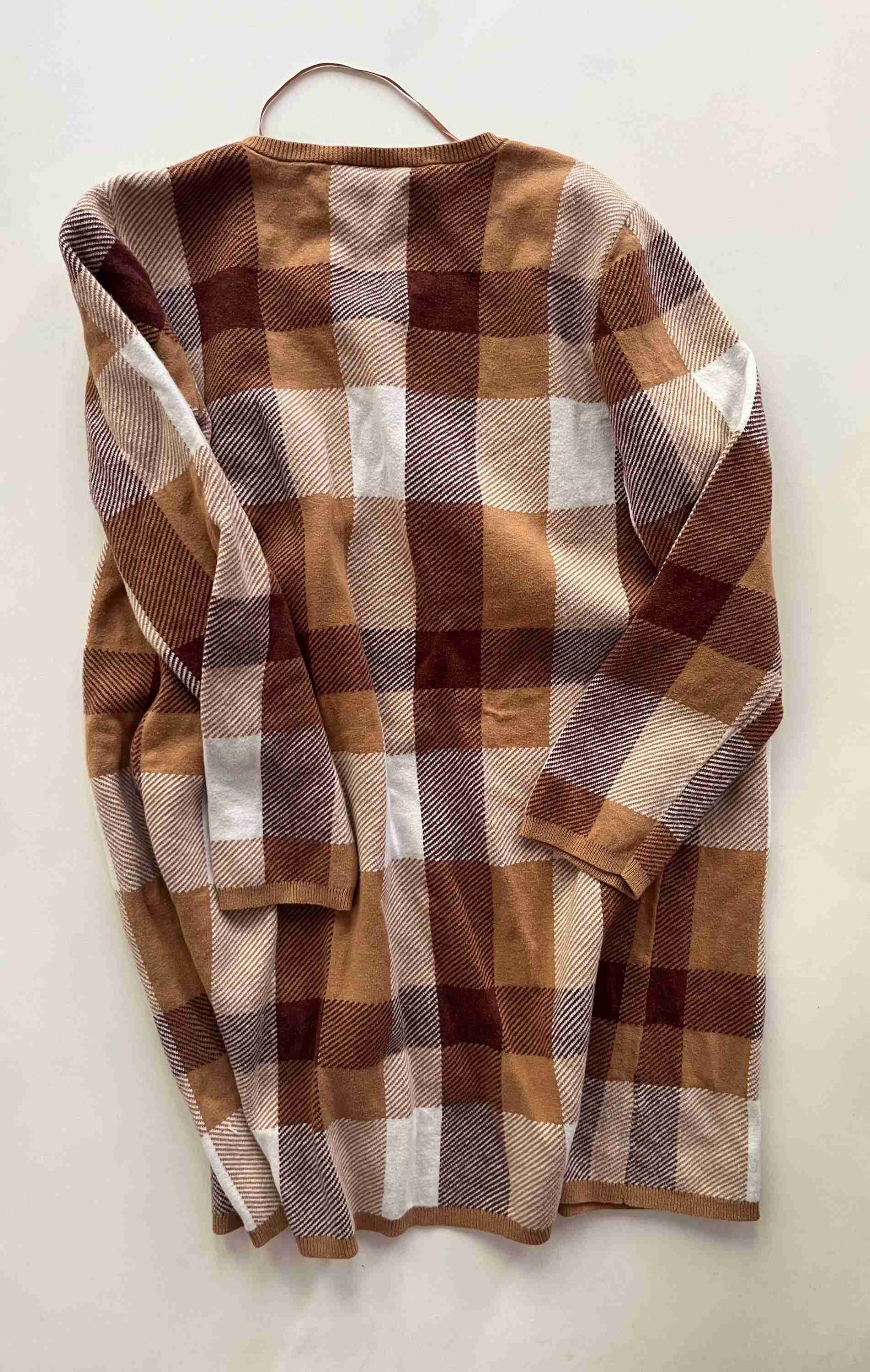Sweater Cardigan By Loft In Plaid, Size: Xs - Image 2