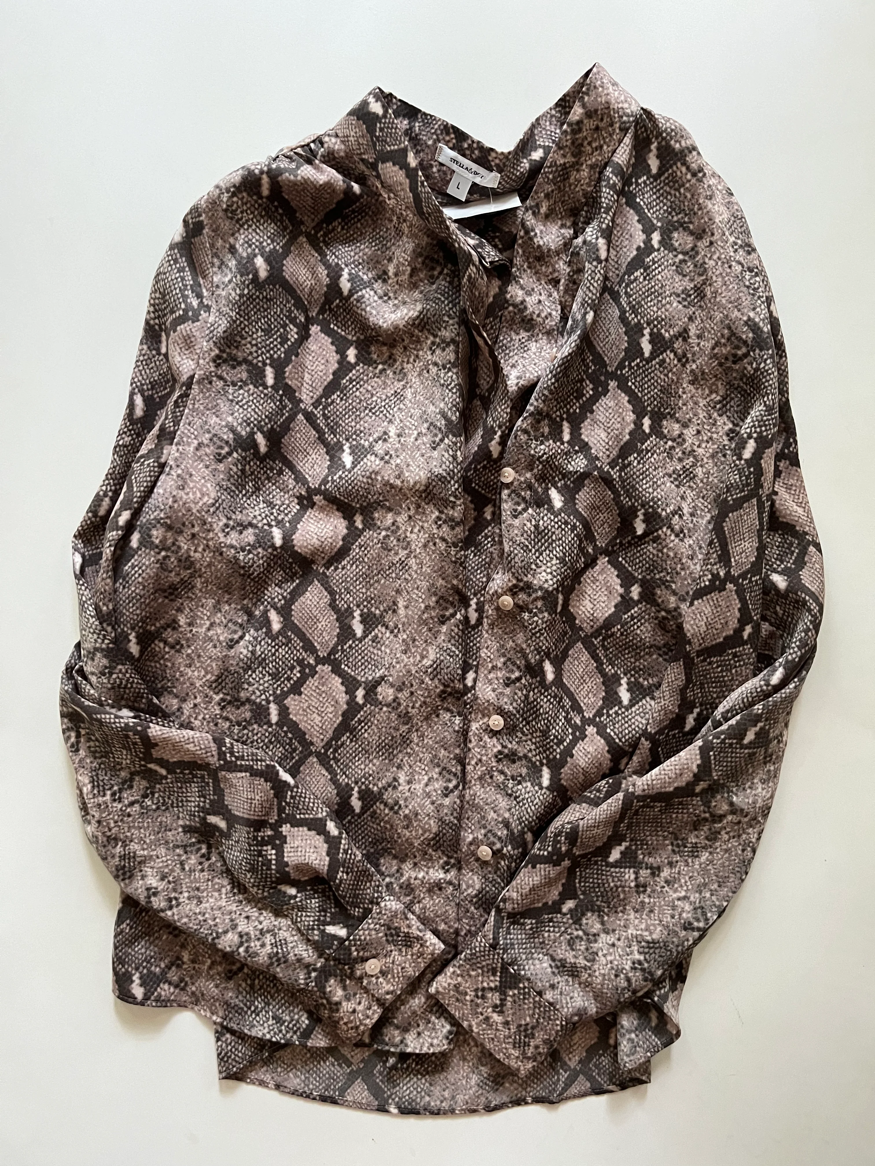 Blouse Long Sleeve By Stella And Dot In Animal Print, Size: L - Image 1