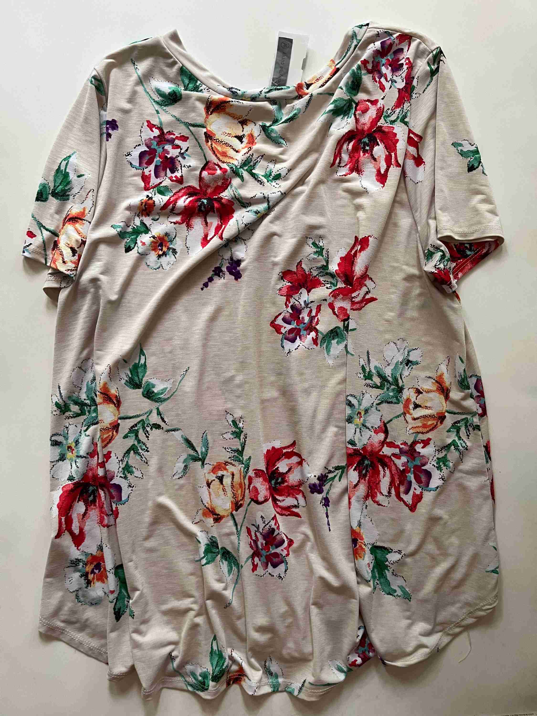 Blouse Short Sleeve By Honeyme In Floral, Size: Xl - Image 2