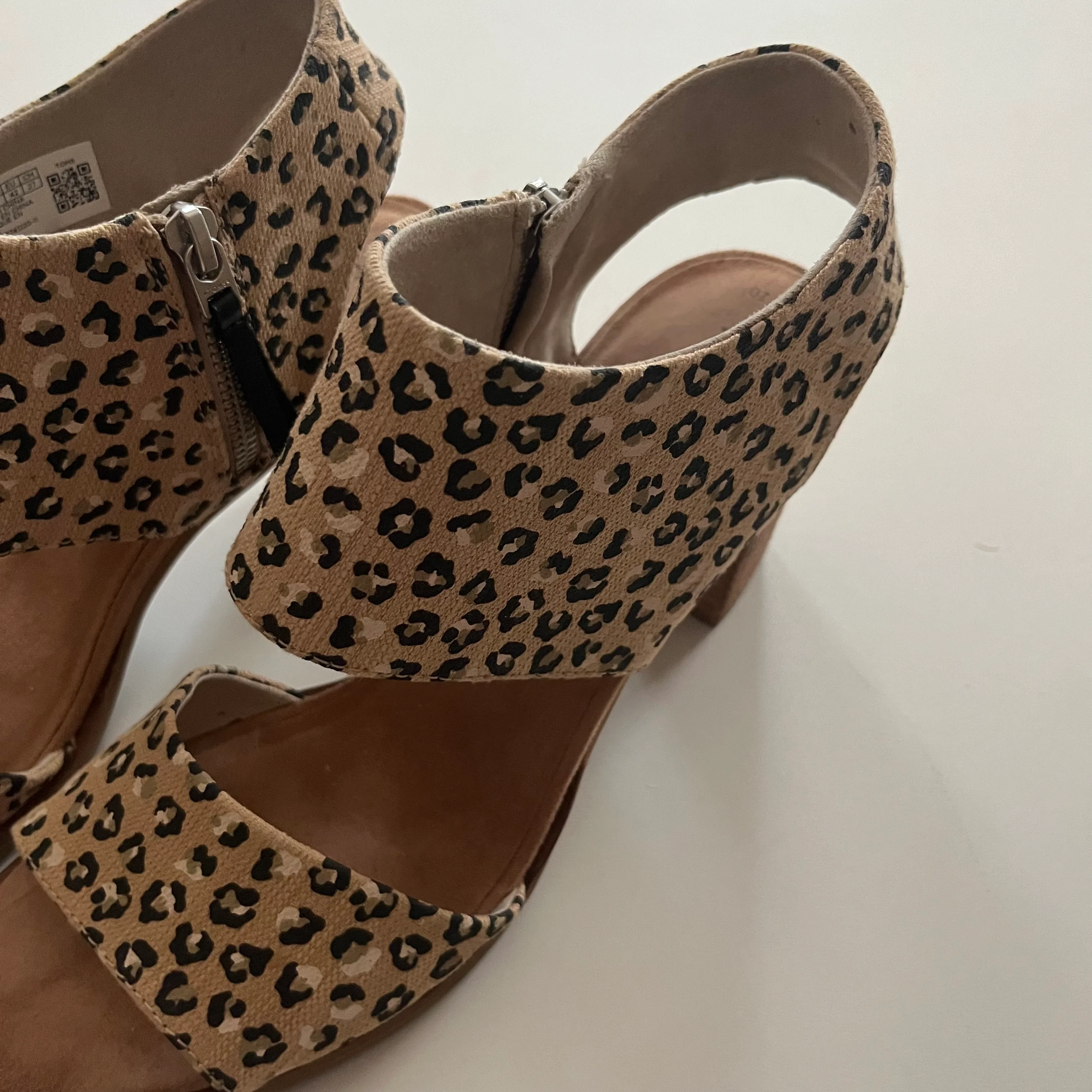 Sandals Heels Block By Toms In Animal Print, Size: 10 - Image 3