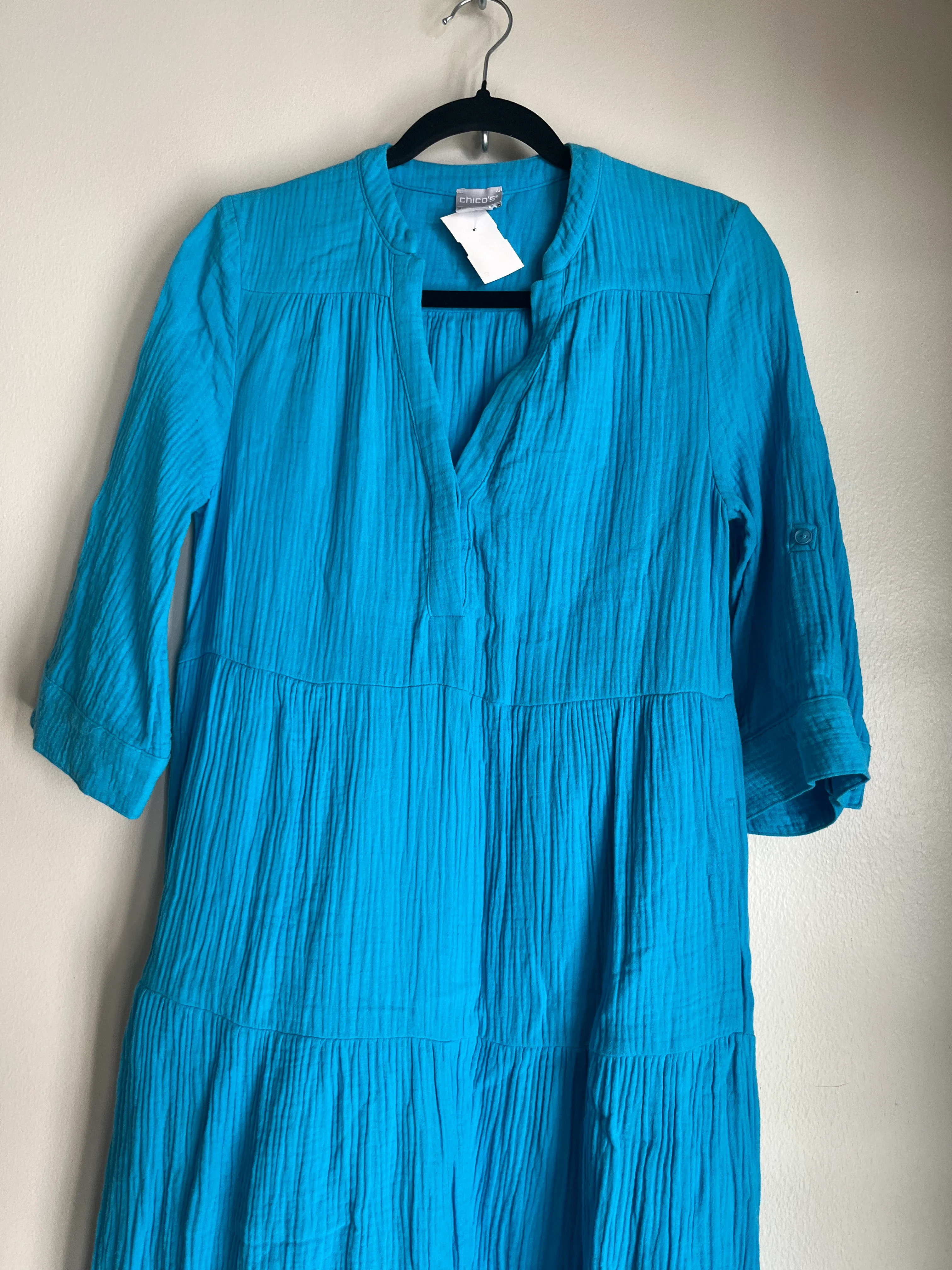 Dress Casual Maxi By Chicos In Turquoise, Size: Xs - Image 3