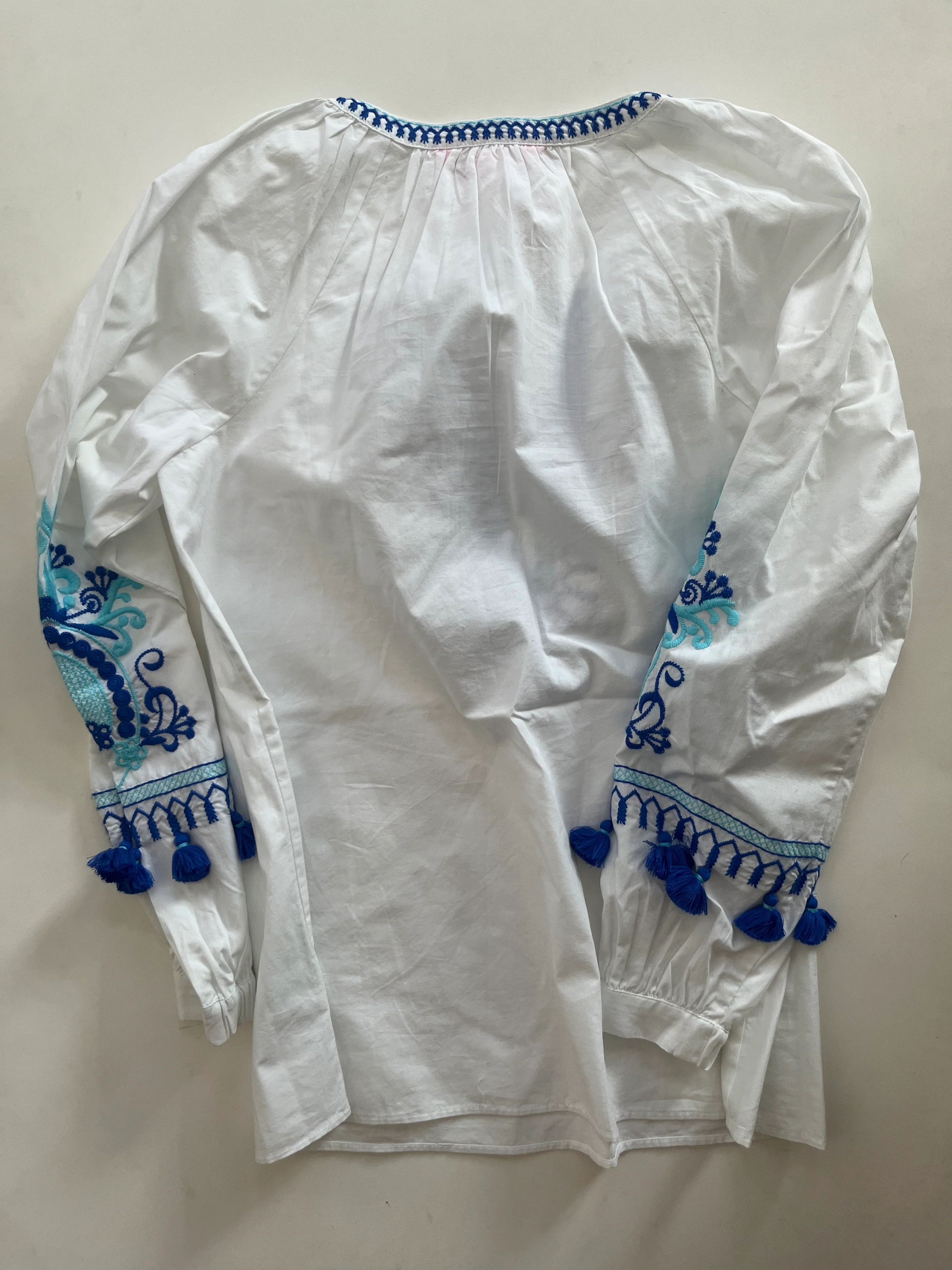 Top Long Sleeve By Lilly Pulitzer In White Blue, Size: Xs - Image 2