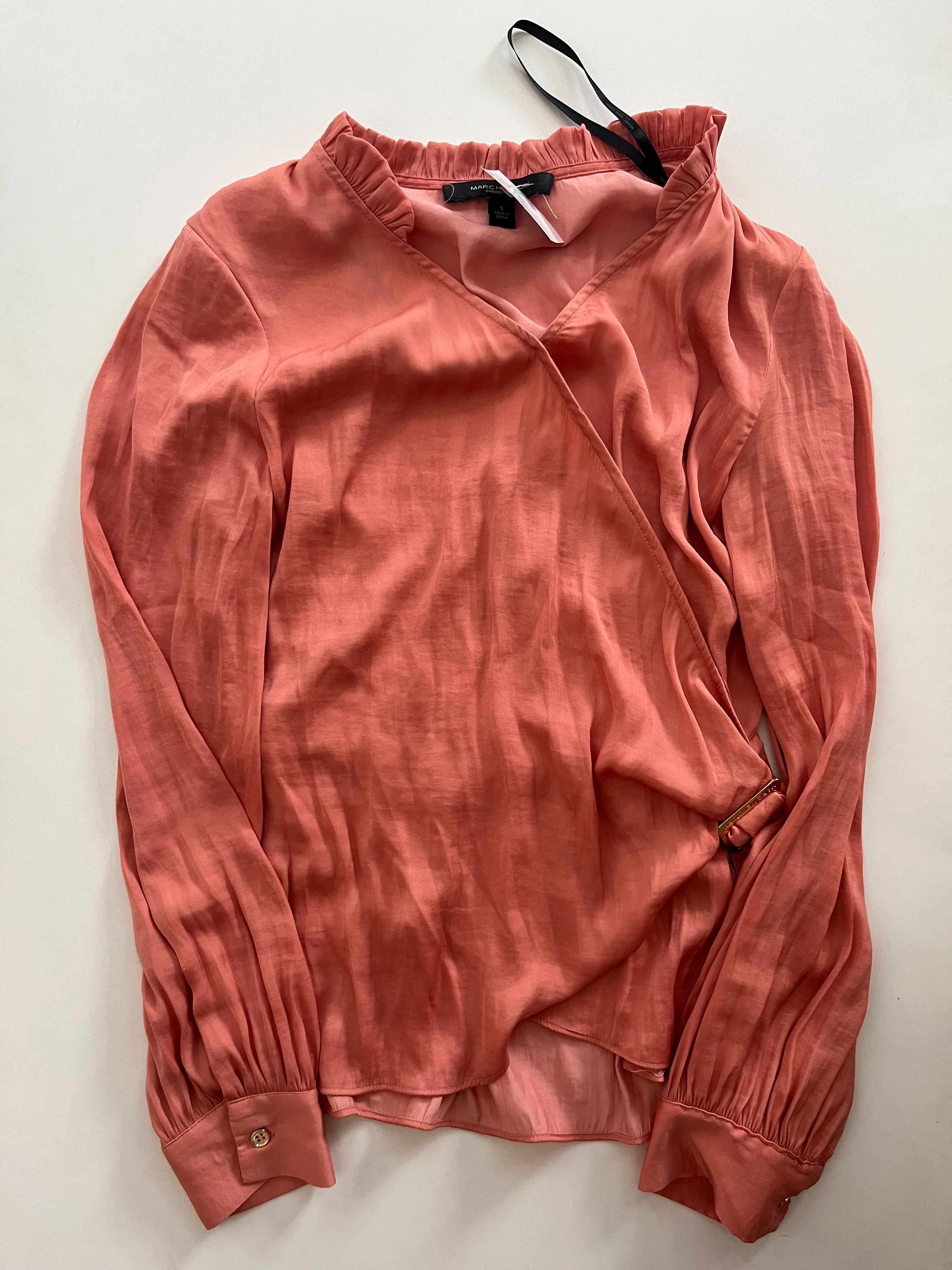 Blouse Long Sleeve By Marc New York In Salmon, Size: S - Image 1