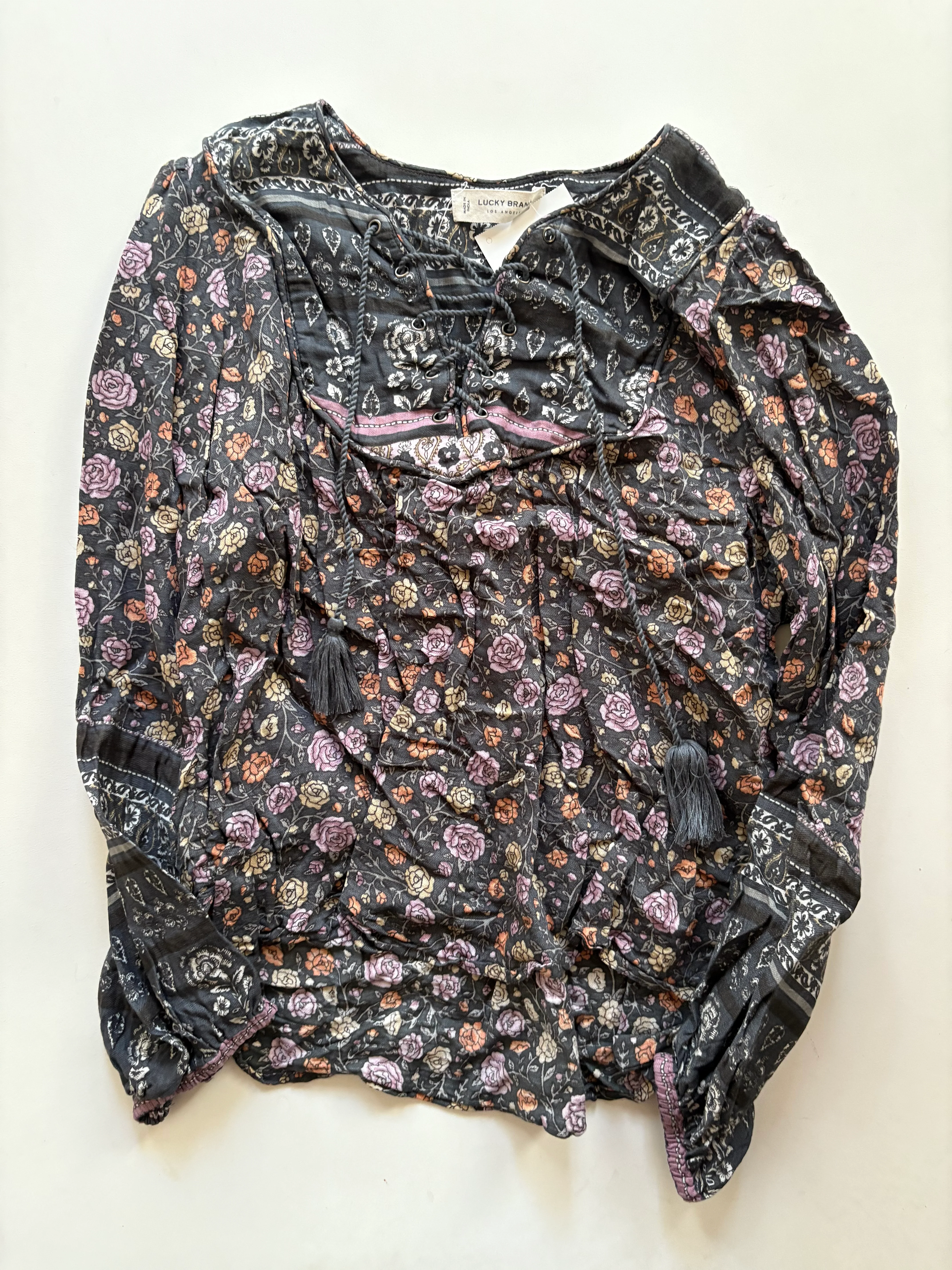Top Long Sleeve By Lucky Brand In Floral Print, Size: Xs - Image 1
