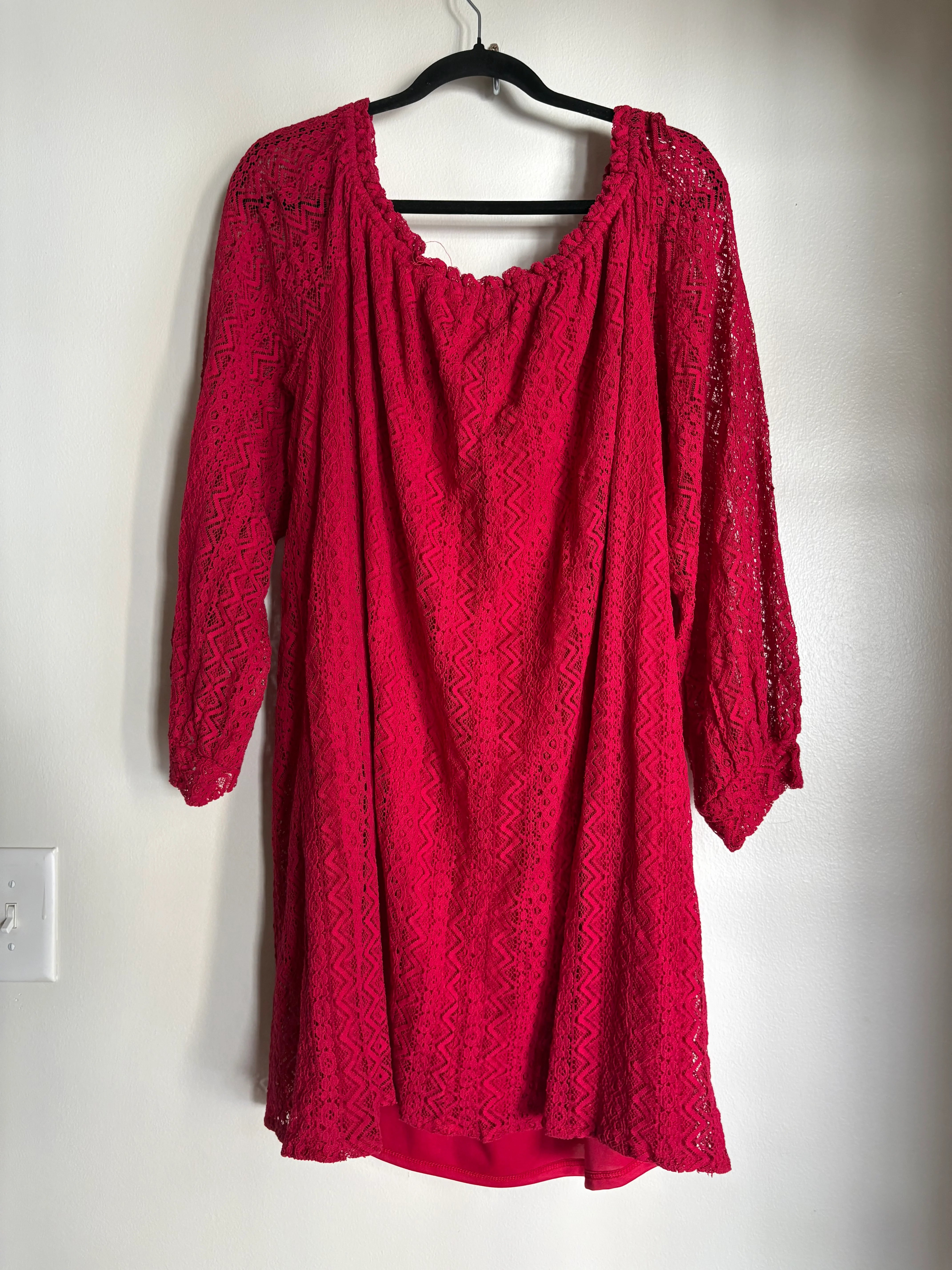 Dress Casual Midi By SUGARFox  In Red, Size: 3x - Image 2