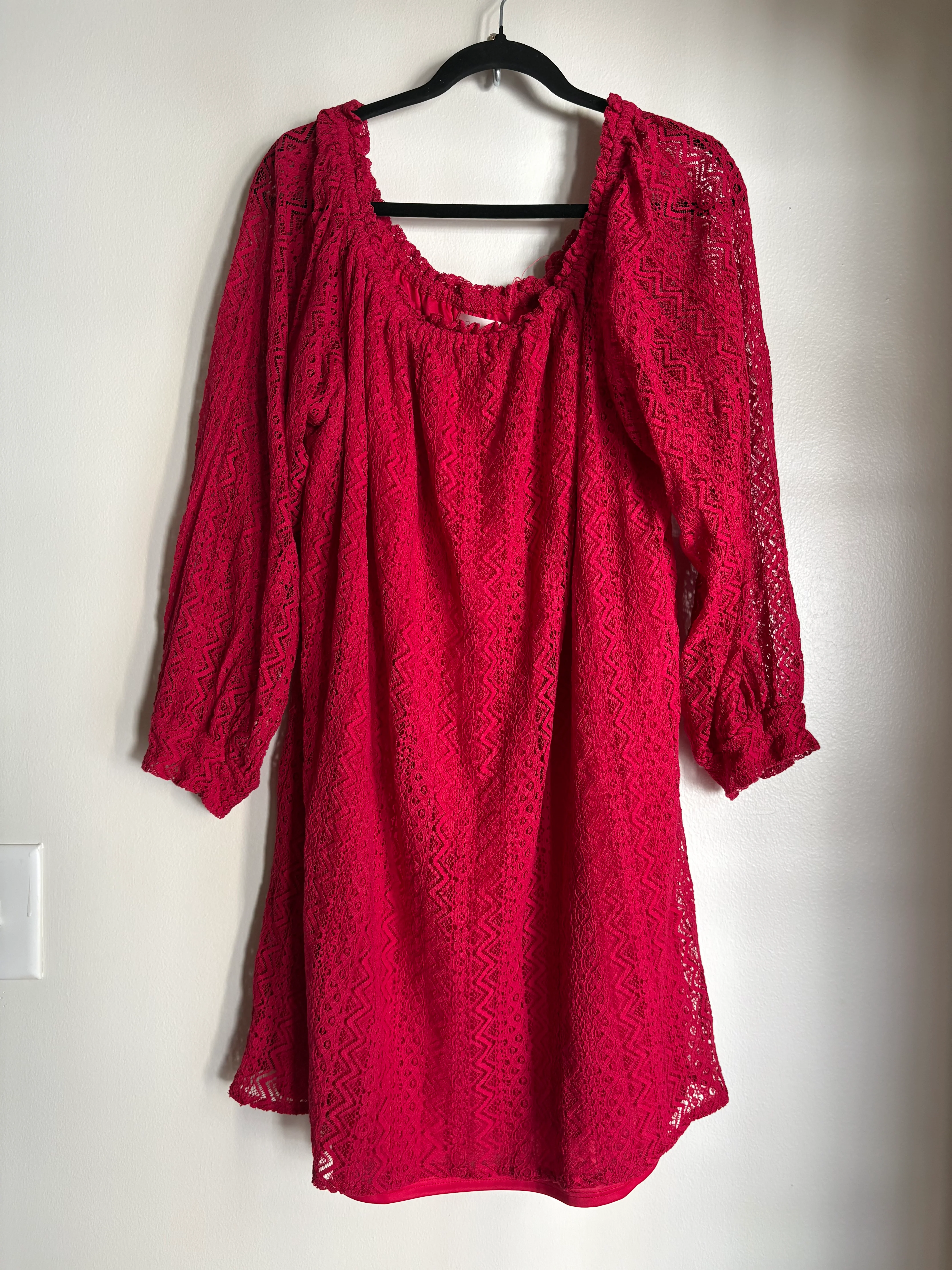 Dress Casual Midi By SUGARFox  In Red, Size: 3x - Image 1