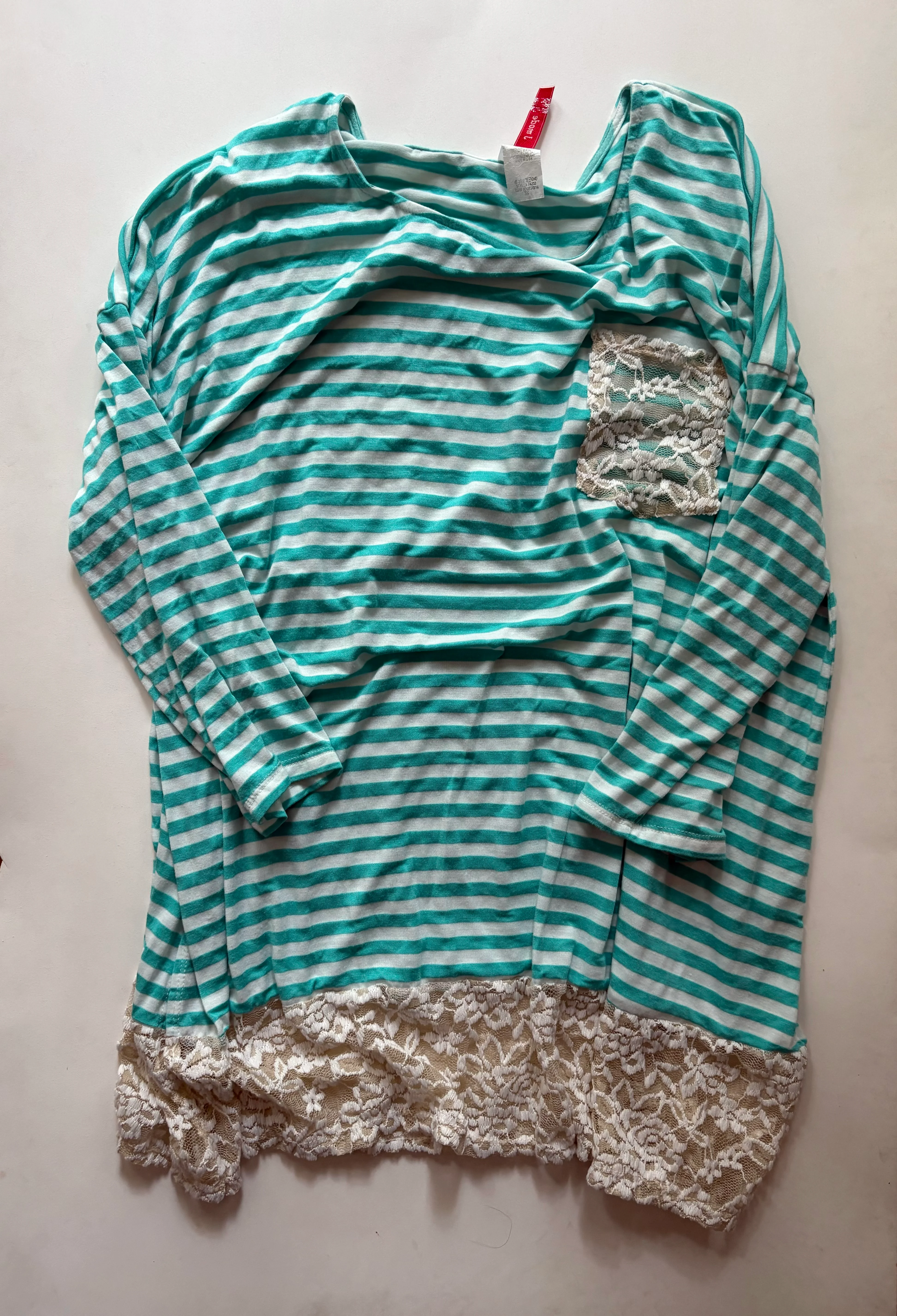 Top Long Sleeve By J MODE In Striped Pattern, Size: 3x - Image 1