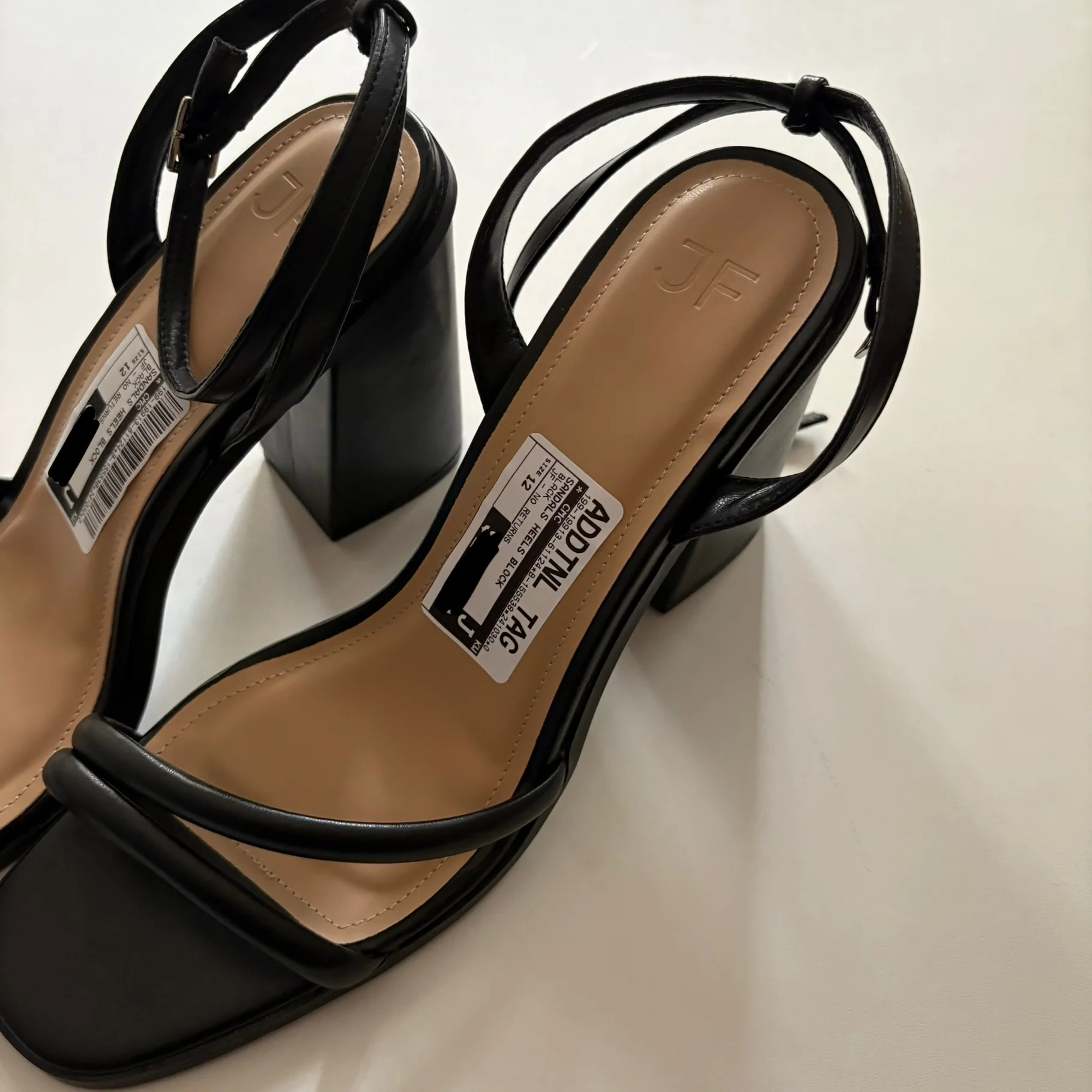 Sandals Heels Block By JF In Black, Size: 12 - Image 3