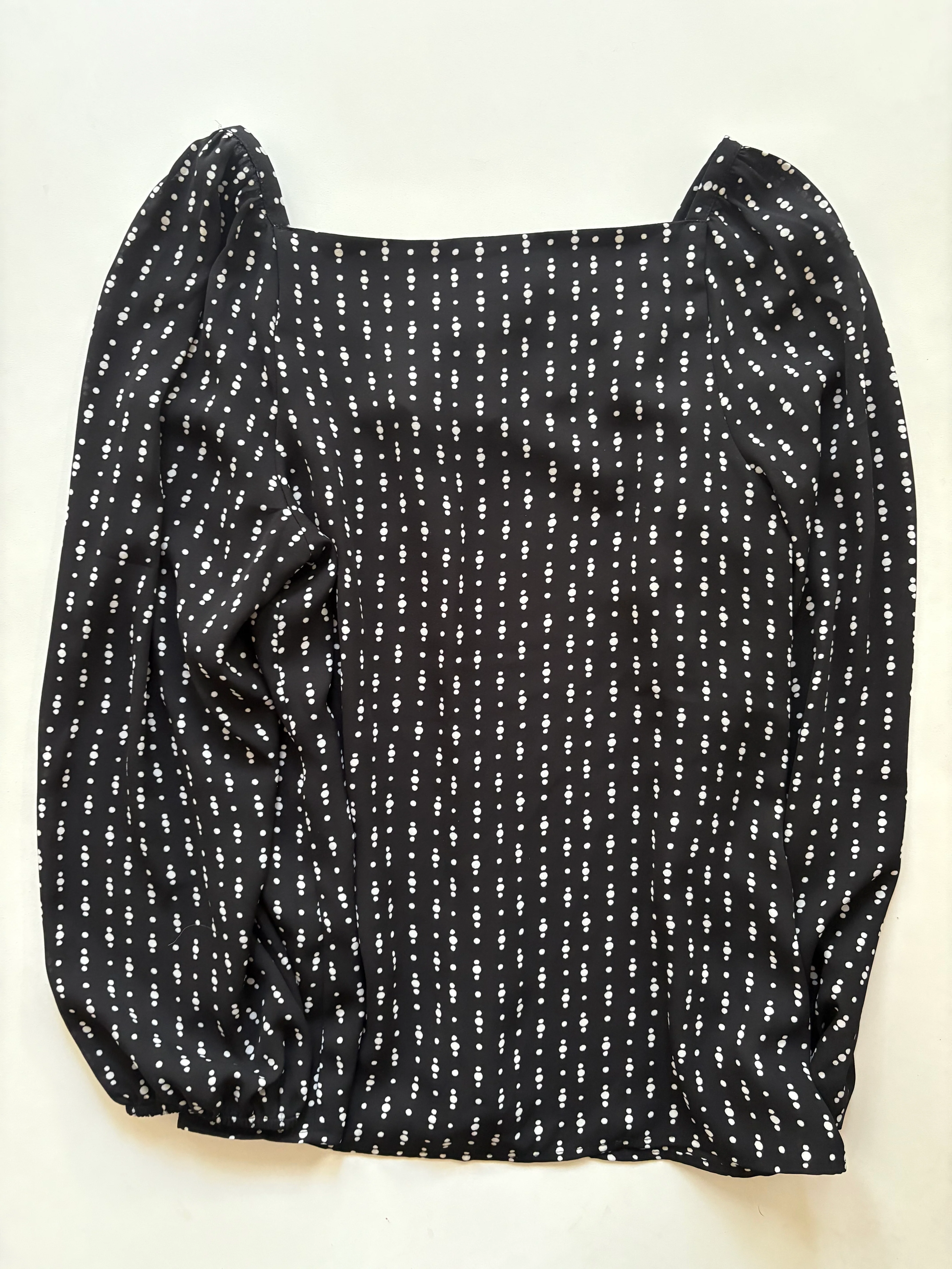 Blouse Long Sleeve By Ann Taylor In Polkadot Pattern, Size: S - Image 2