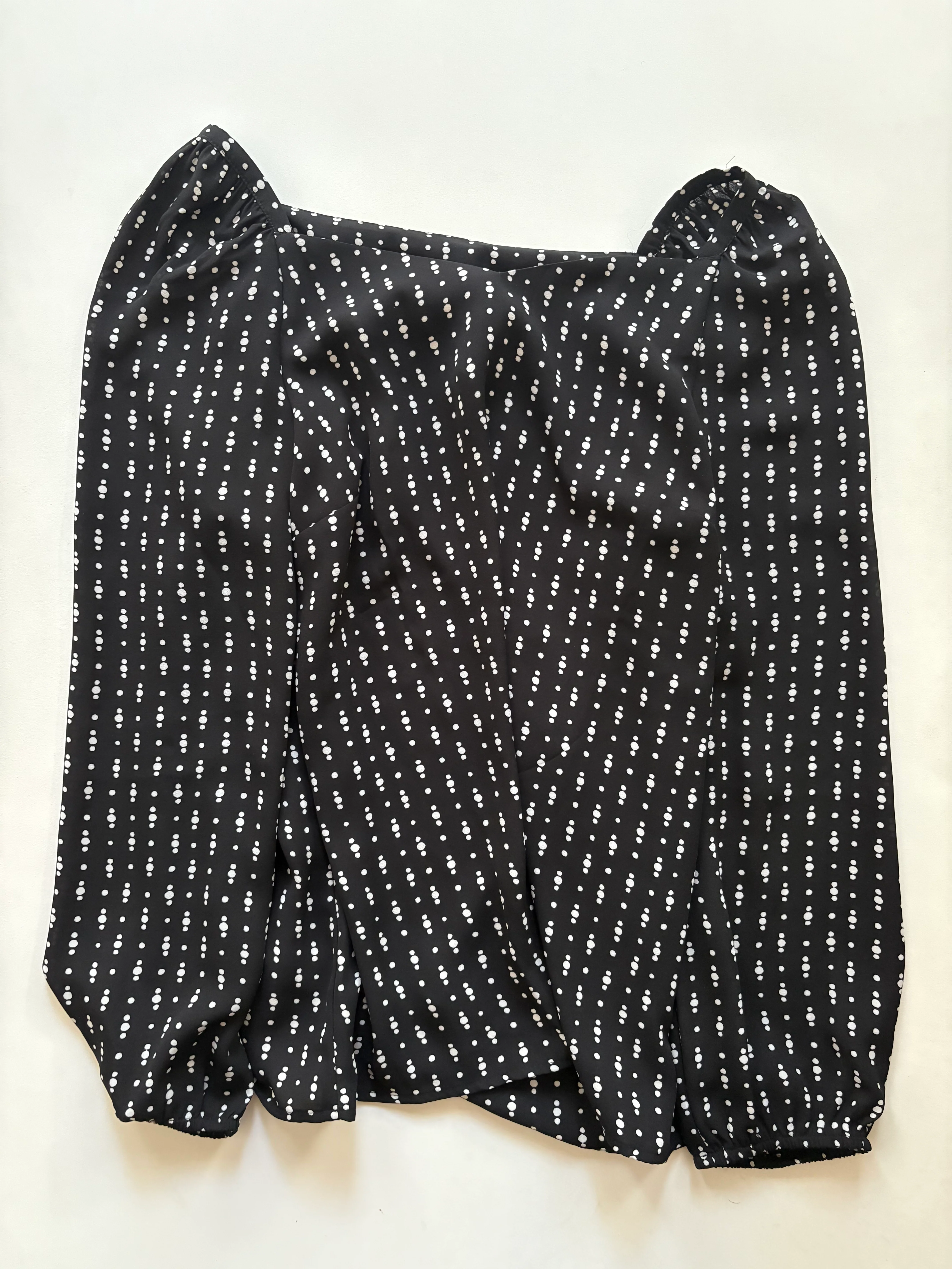 Blouse Long Sleeve By Ann Taylor In Polkadot Pattern, Size: S