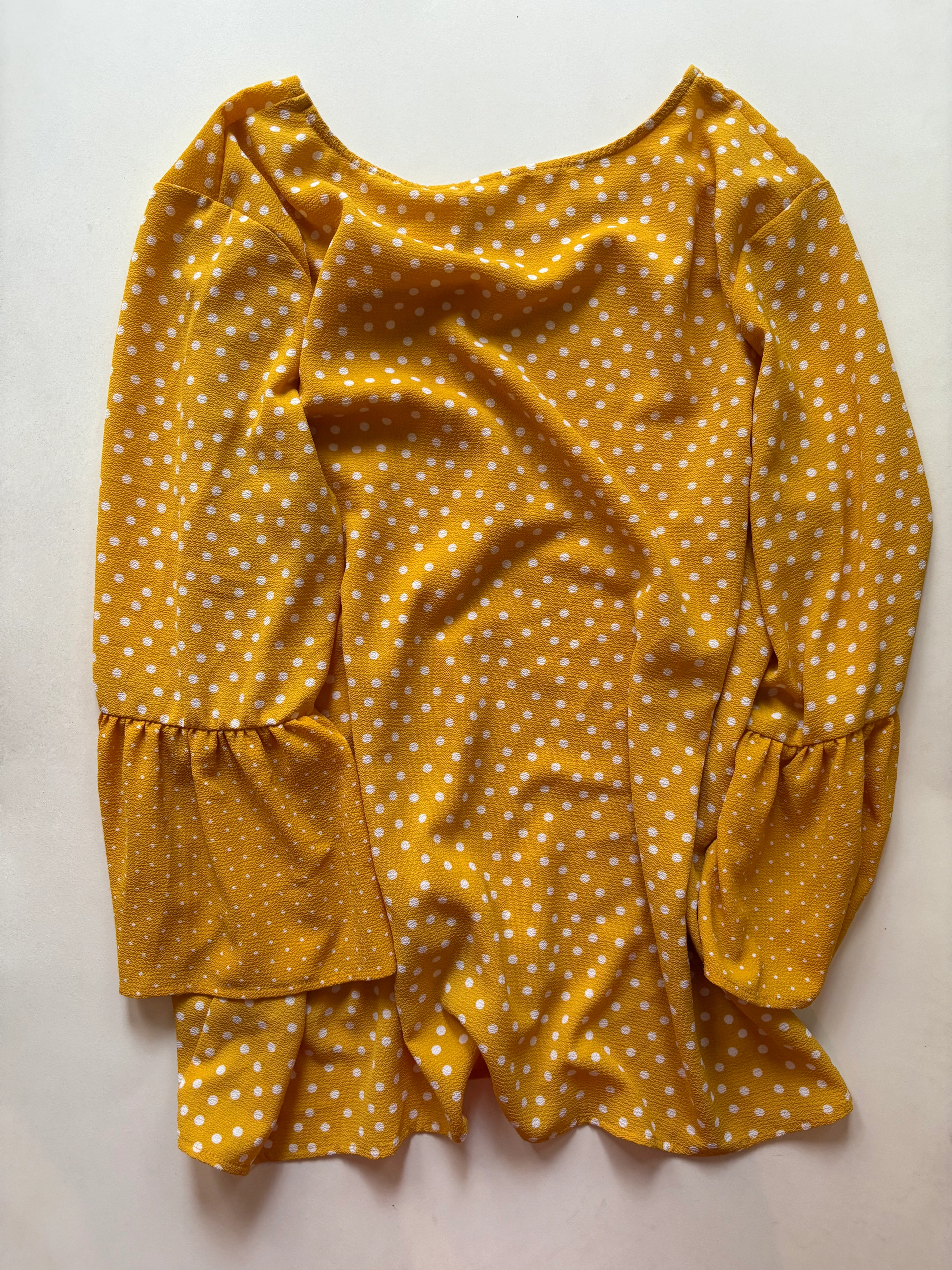 Blouse Long Sleeve By Tacera In Polkadot Pattern, Size: Xl - Image 2
